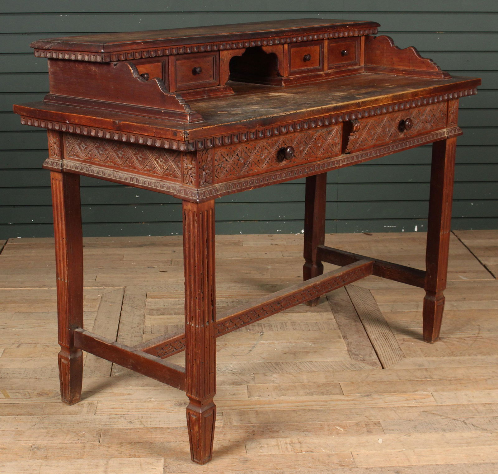 Antique Italian Carved Writing Desk (1 of 7)