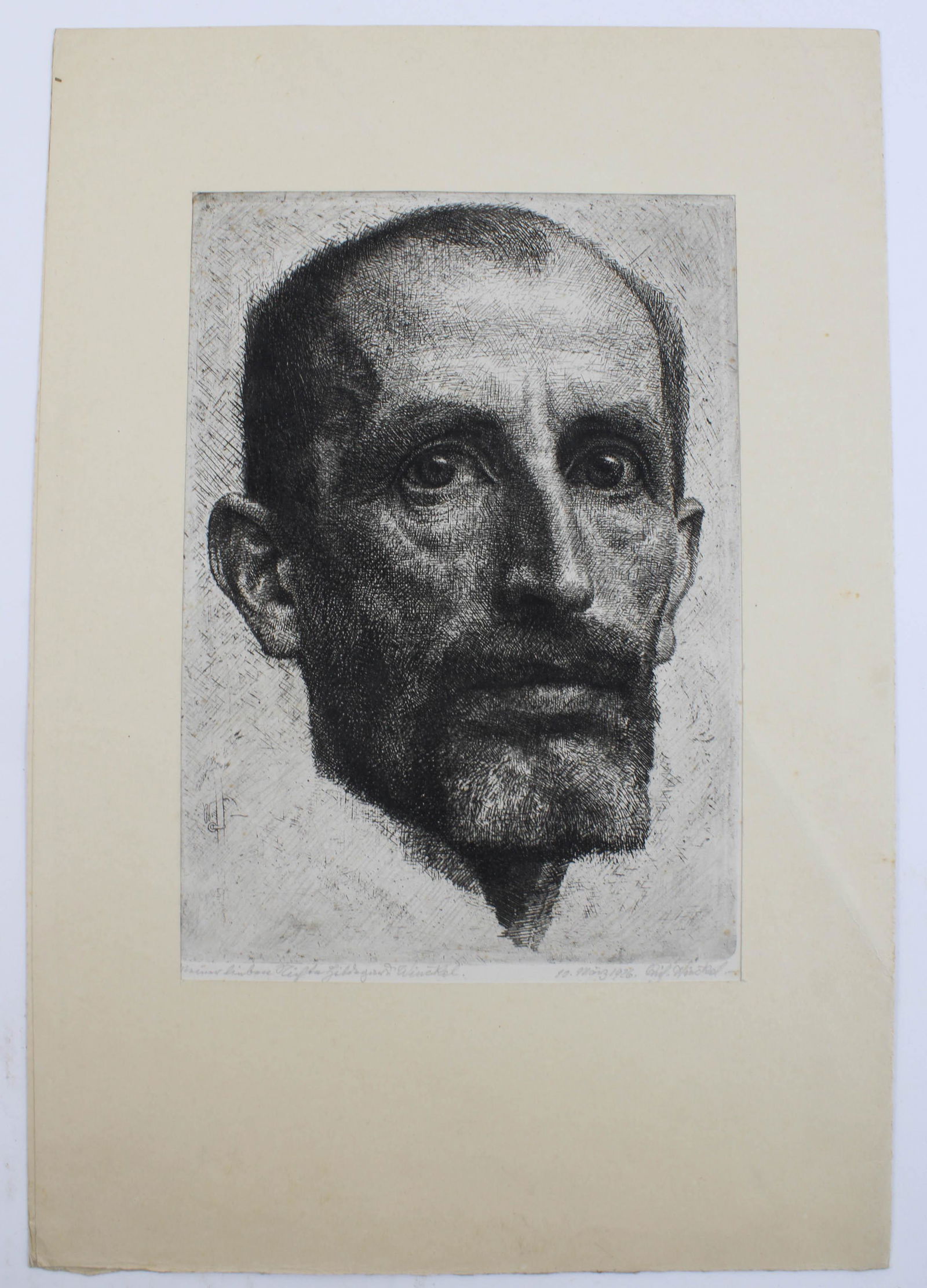 Signed 1926 Richard Winckel Portrait Etching (1 of 10)