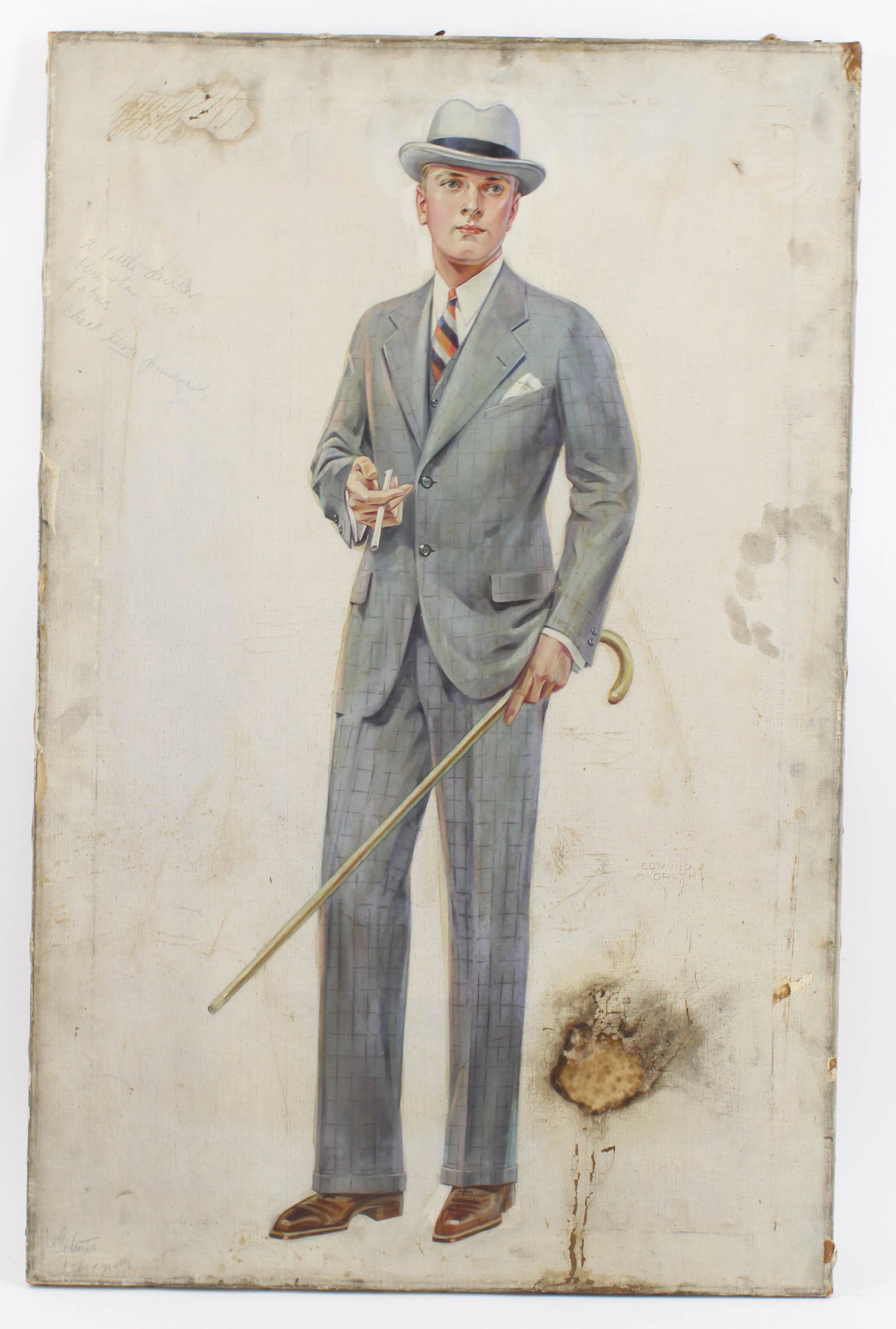 Early 20th C Edmund Magrath Fashion Illustration: Early 20th C Edmund Magrath Fashion Illustration. Size: 34"H x 22"W