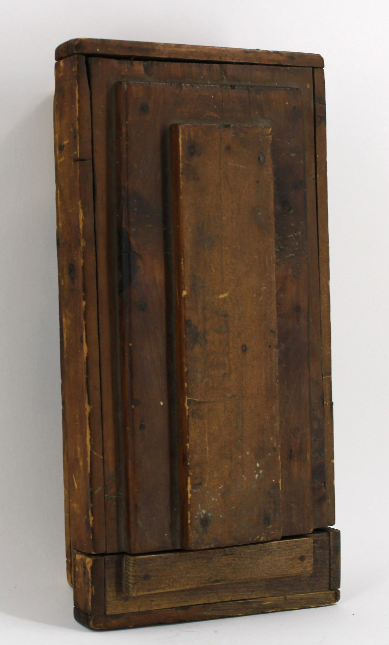 Primitive Folk Art Erotic Effigy in a Coffin: Primitive Folk Art Erotic Effigy in a Coffin. Sliding top box reveals an occupant who cannot rest in peace. Size: 15.5"T x 7.75"L x 3.5"D