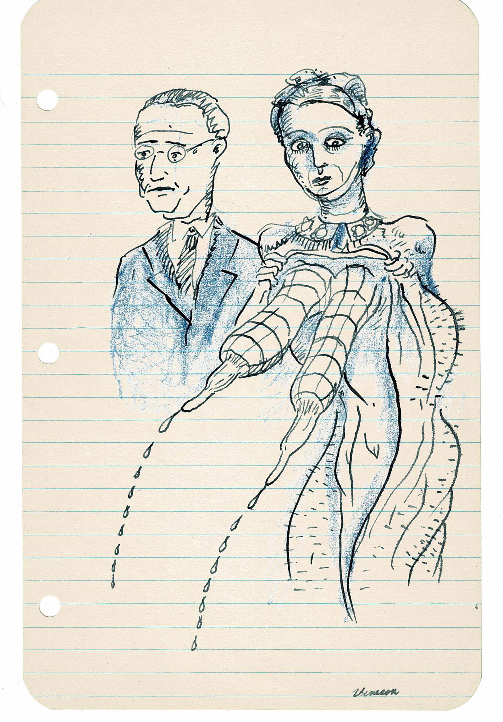 Art Brut Social Commentary Drawing Signed Urmson (1 of 1)