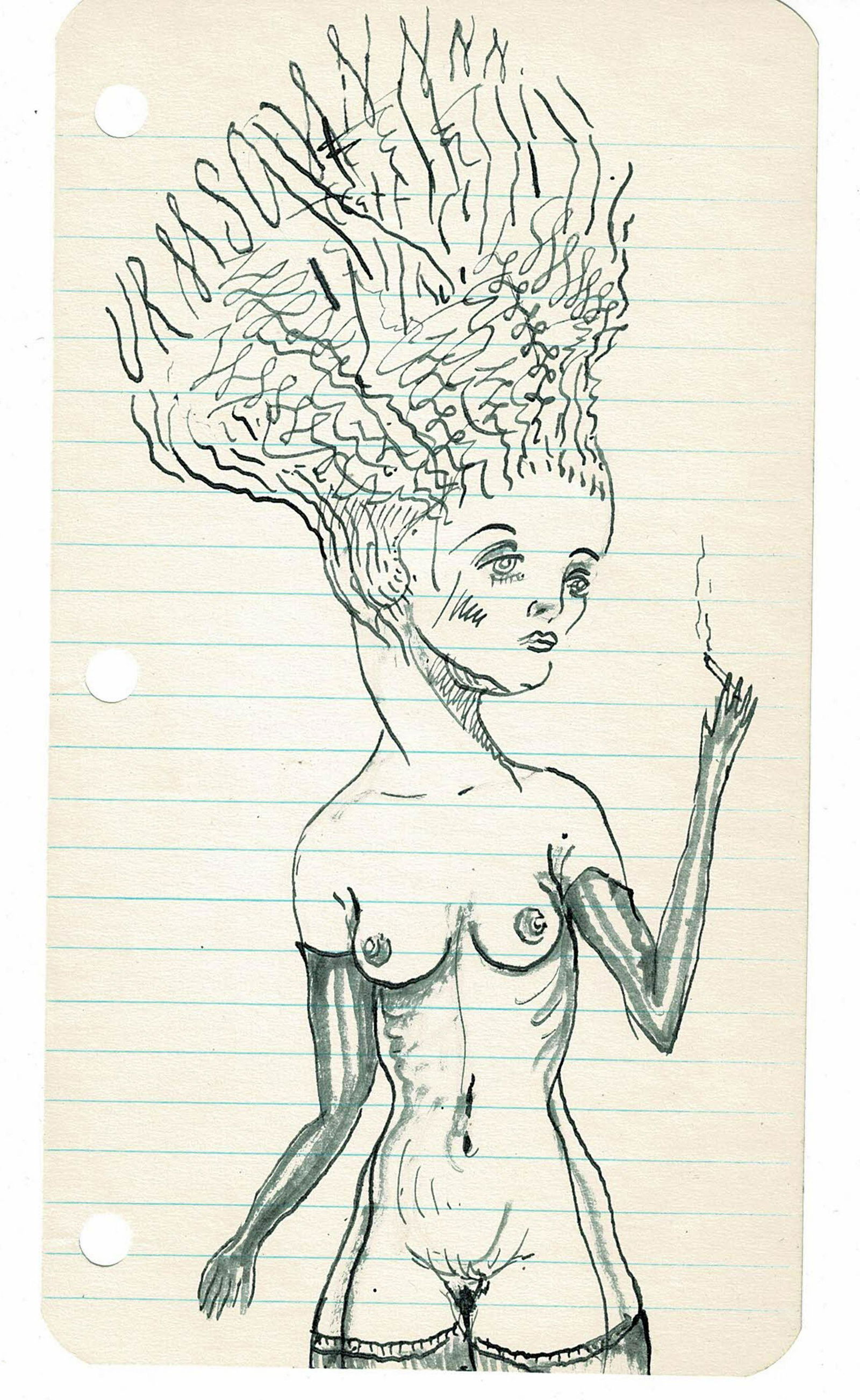 Art Brut Fantasy Drawing Signed Urmson (1 of 1)