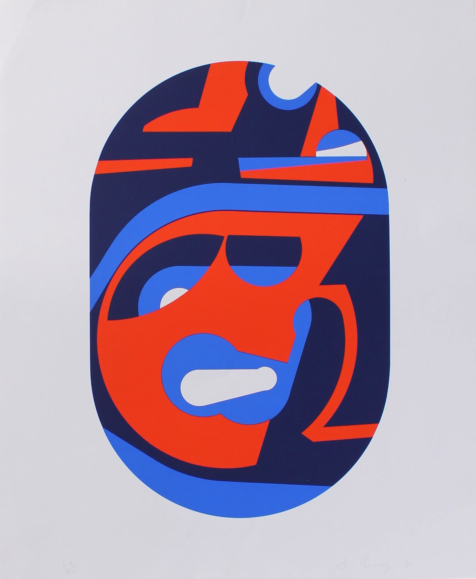 Vintage 1971 John Rooney Composition Serigraph (1 of 3)