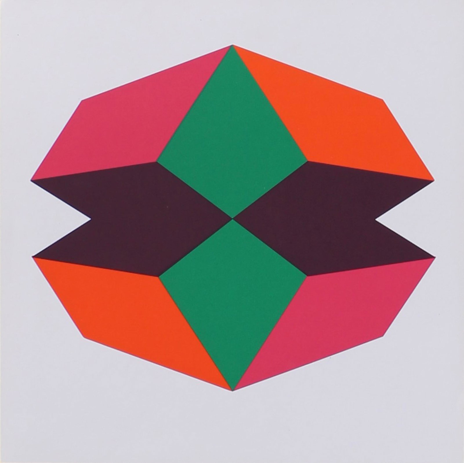 Vintage Victor Vasarely Op Art Print: Victor Vasarely. SHEET SIZE: 11.75"H X 11.75"W