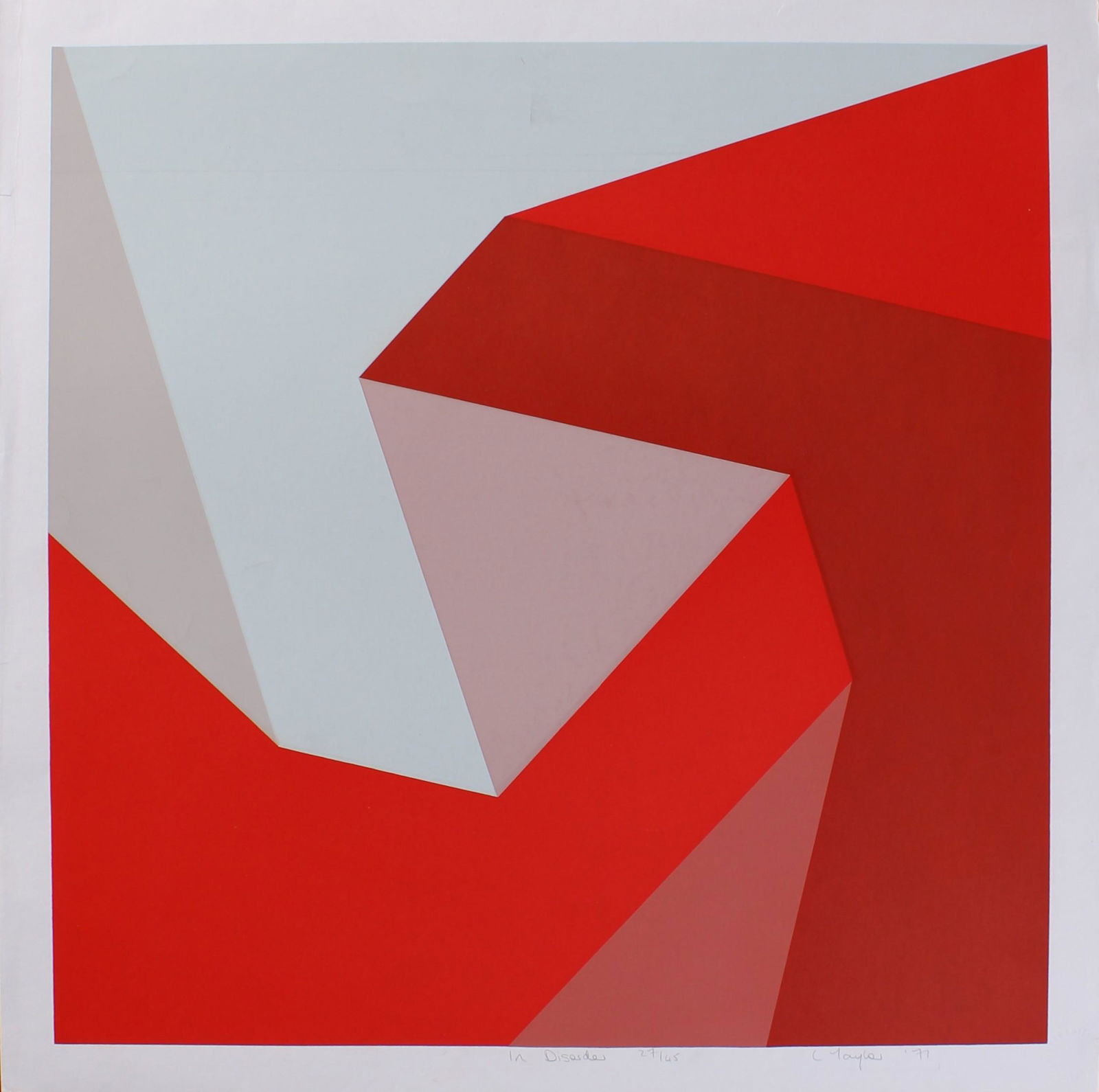 Vintage 1971 Op Art Print, Signed (1 of 3)