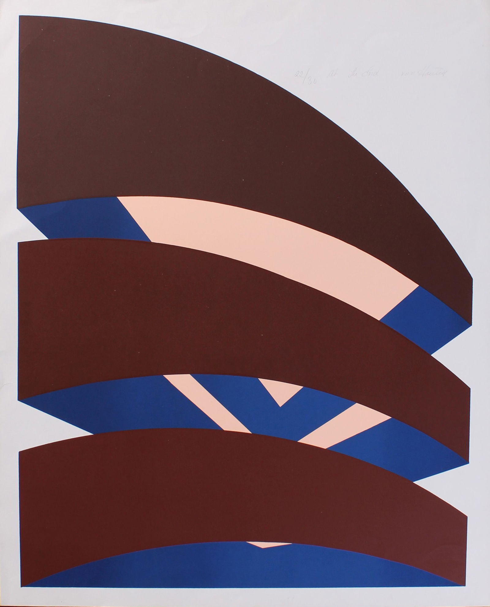 Vintage Op Art Print Signed Van Houten (1 of 3)