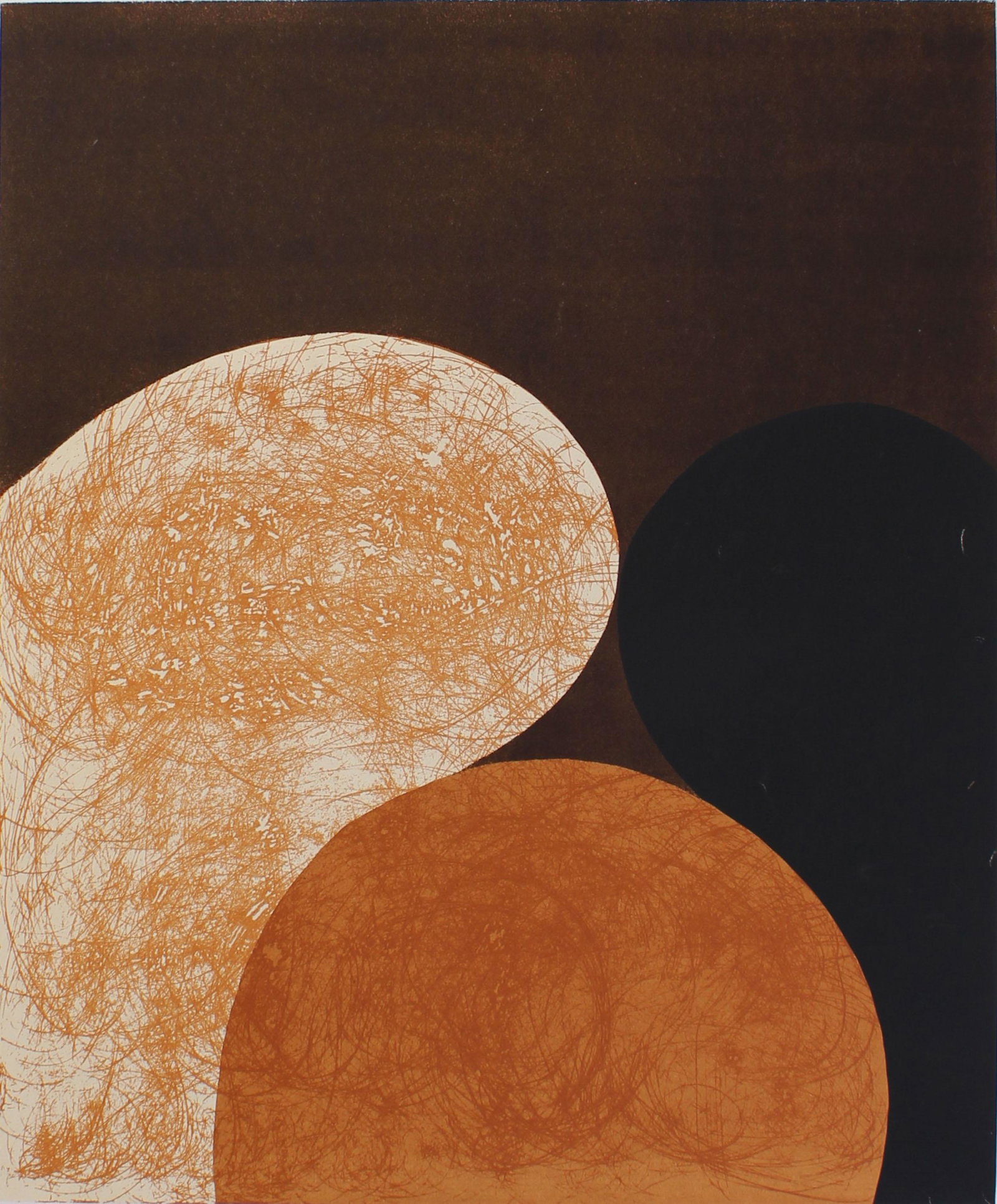 Vintage Modernist Abstract Print: Vintage Modernist Abstract Print, inscribed Hoffmann on reverse. Size: 29.5"H X 22"W