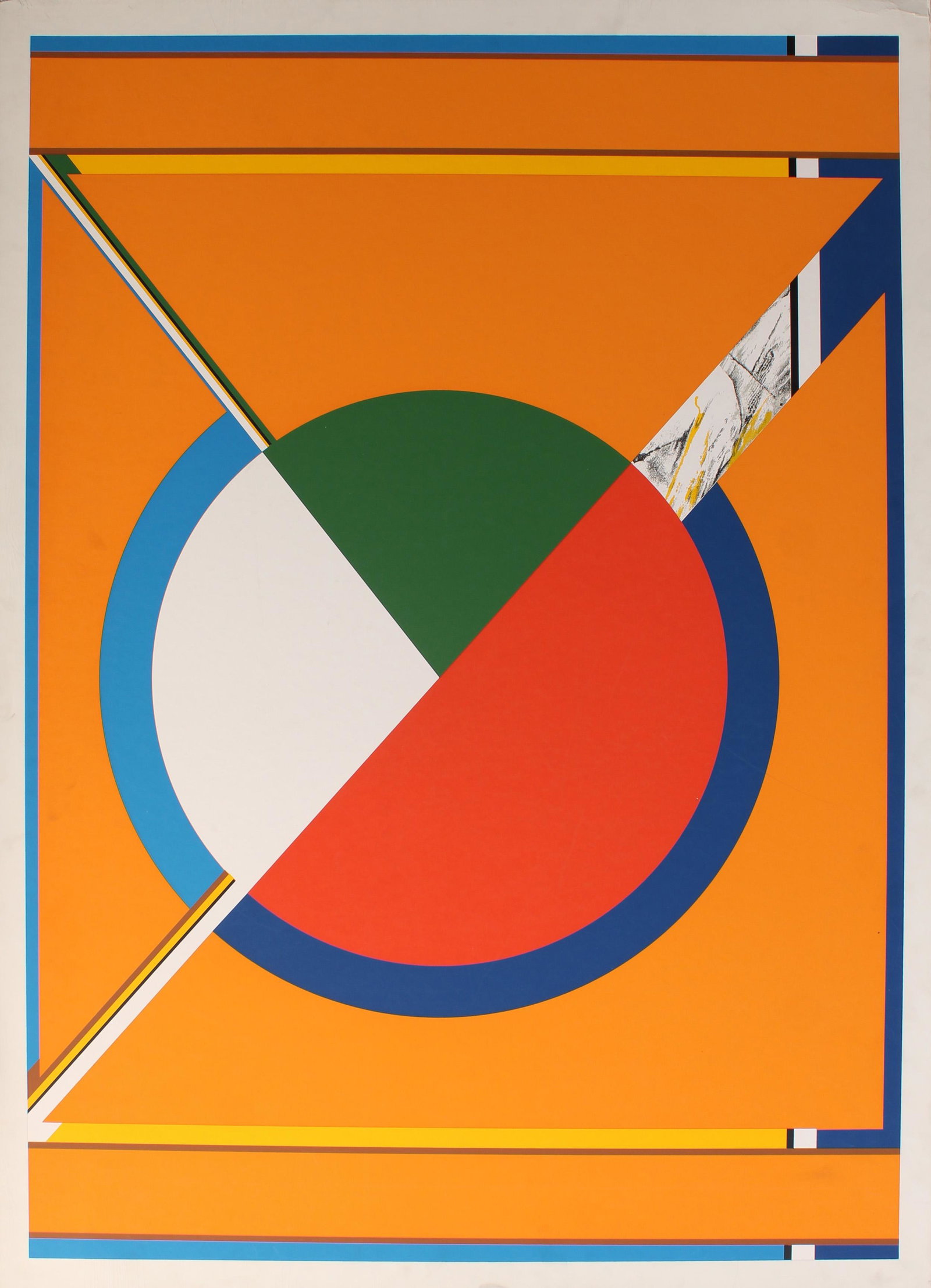 Vintage Abstract Modernism Print, Bud Hopkins: Vintage Abstract Modernism Print. Size: 39.25"H X 28.25"W