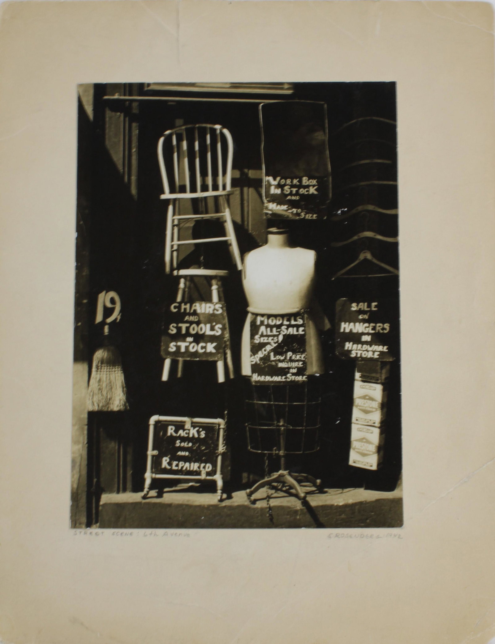 1942 Shop Front Photograph Signed S. Rosenberg (1 of 4)