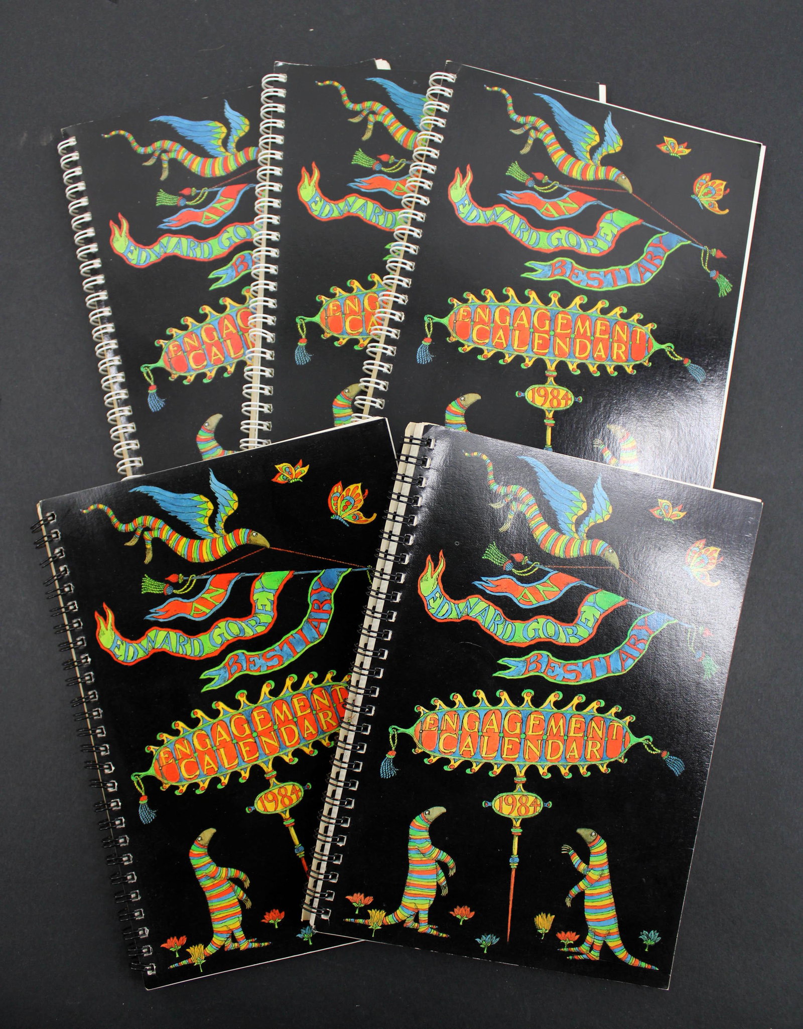 5 Signed Edward Gorey Bestiary 1984 Calendars (1 of 7)