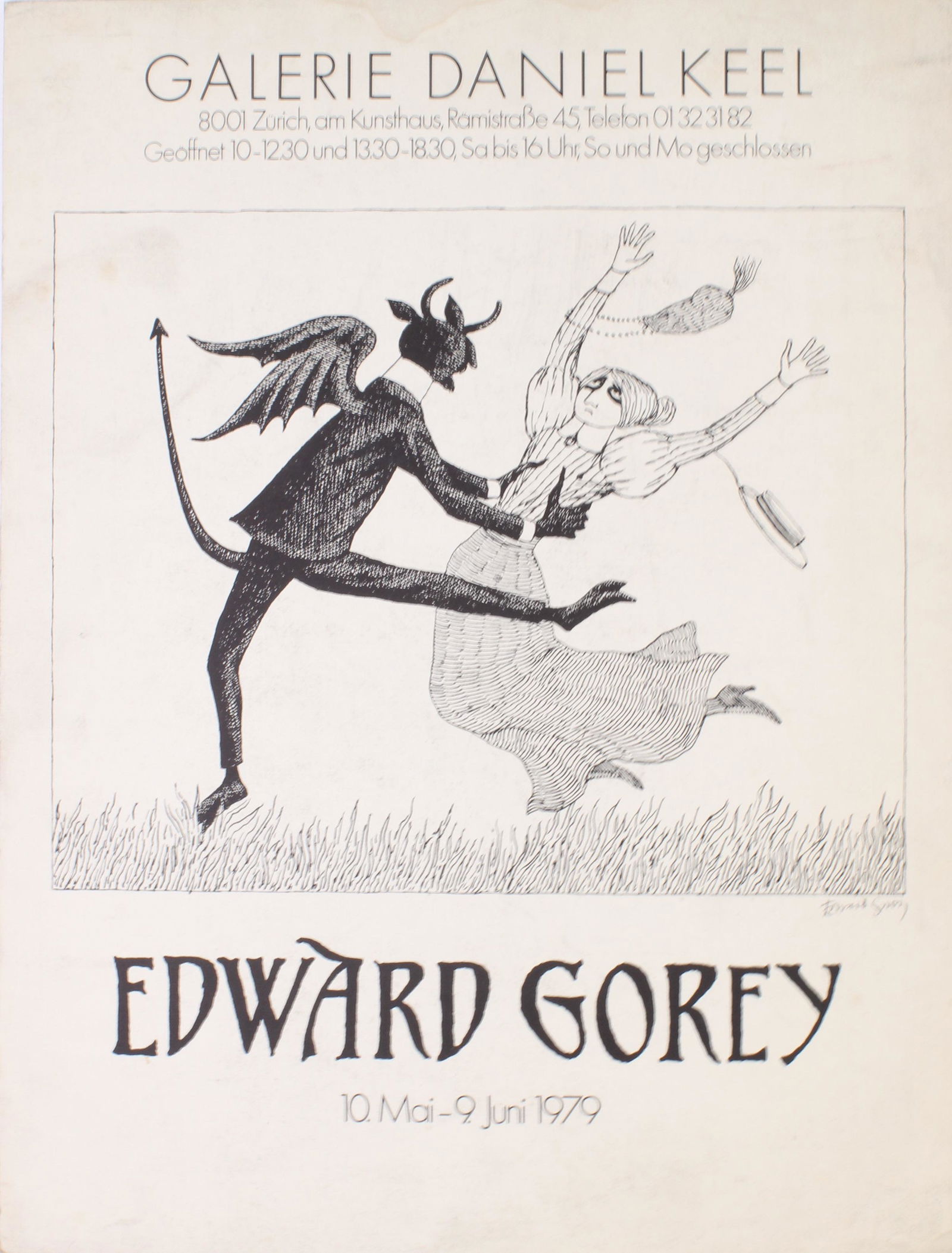 Galerie Keel, Signed Gorey, 1979 Exhibition Poster (1 of 4)