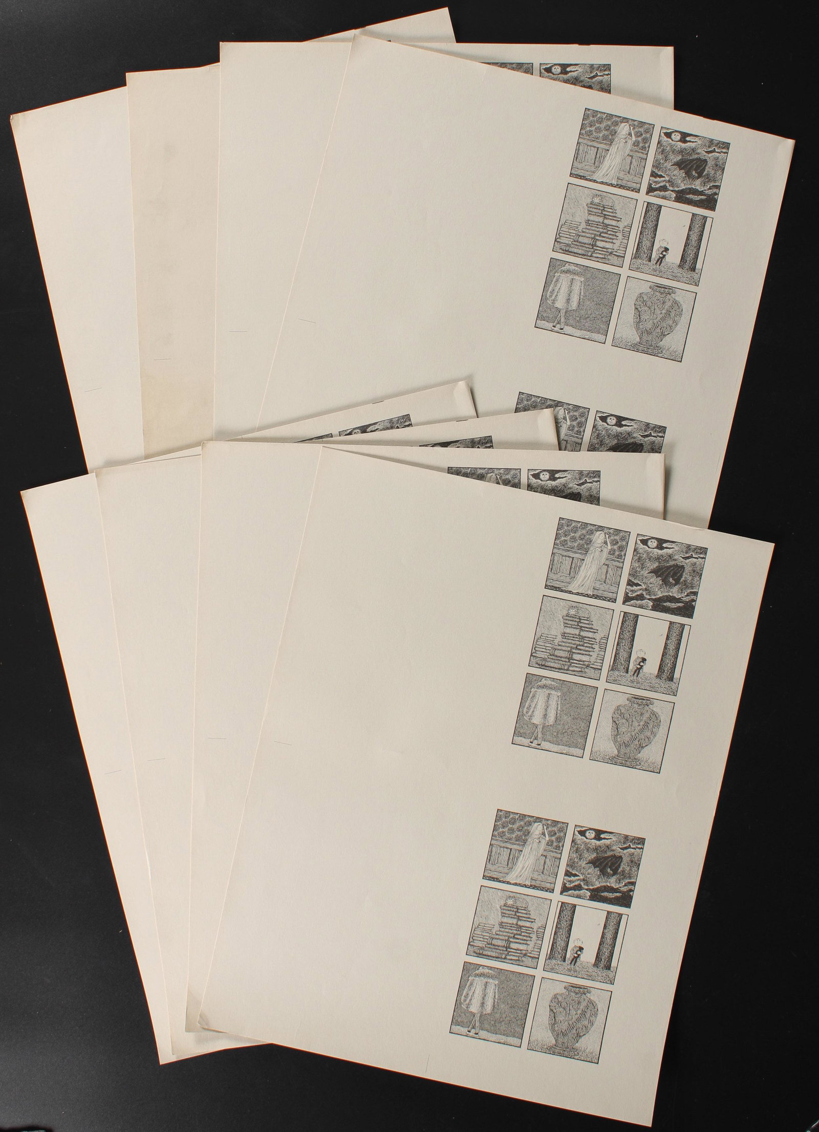 8 Uncut Covers, Phantasmagorey, Edward Gorey: 8 Uncut Covers, Phantasmagorey, Edward Gorey. Quantity 8 Size: 22.5"T x 17.5"W