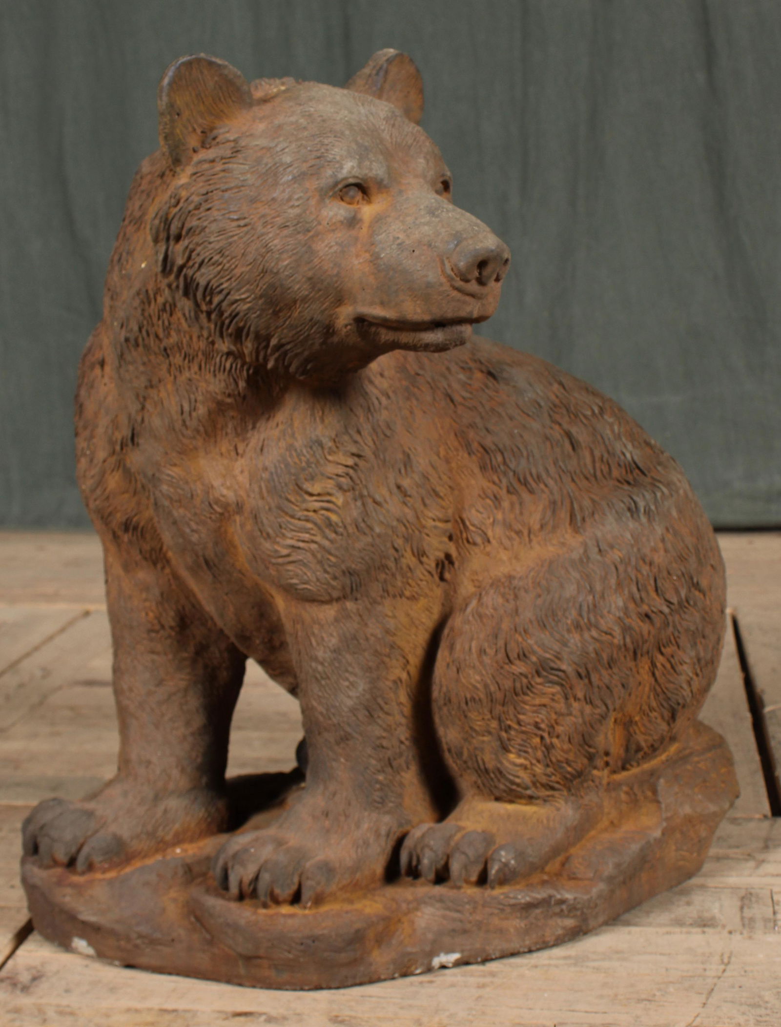 Figural Cast Stone Bear (1 of 6)