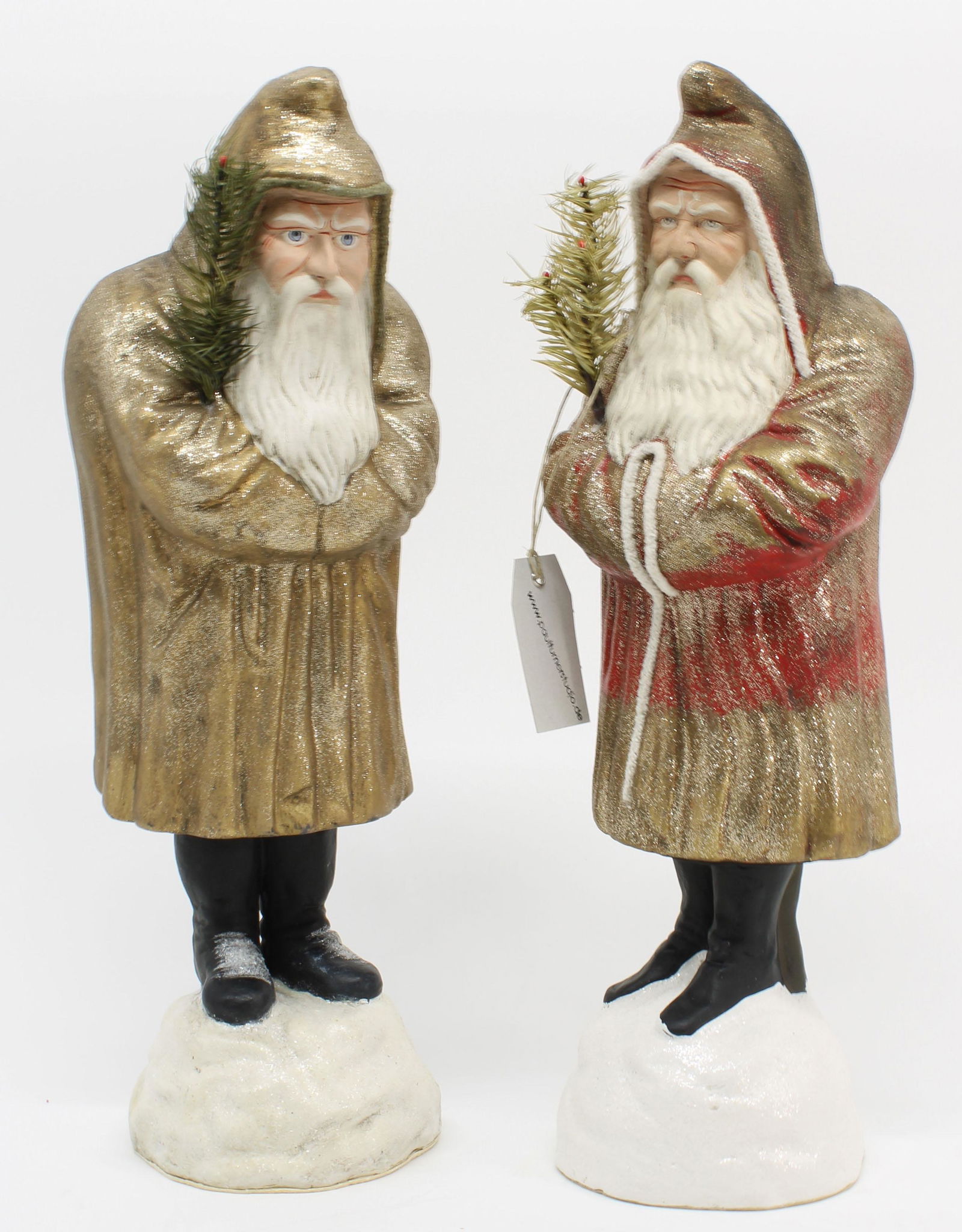 Pair of Gold Santas (1 of 6)