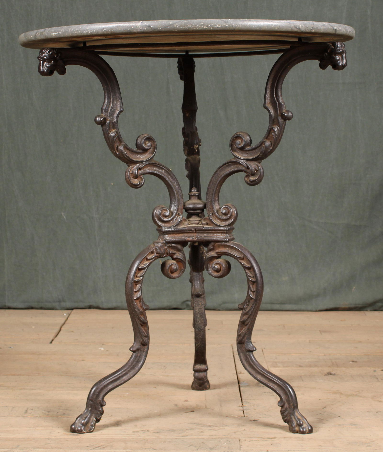 Antique marble Top Cast Iron Garden Table (1 of 6)