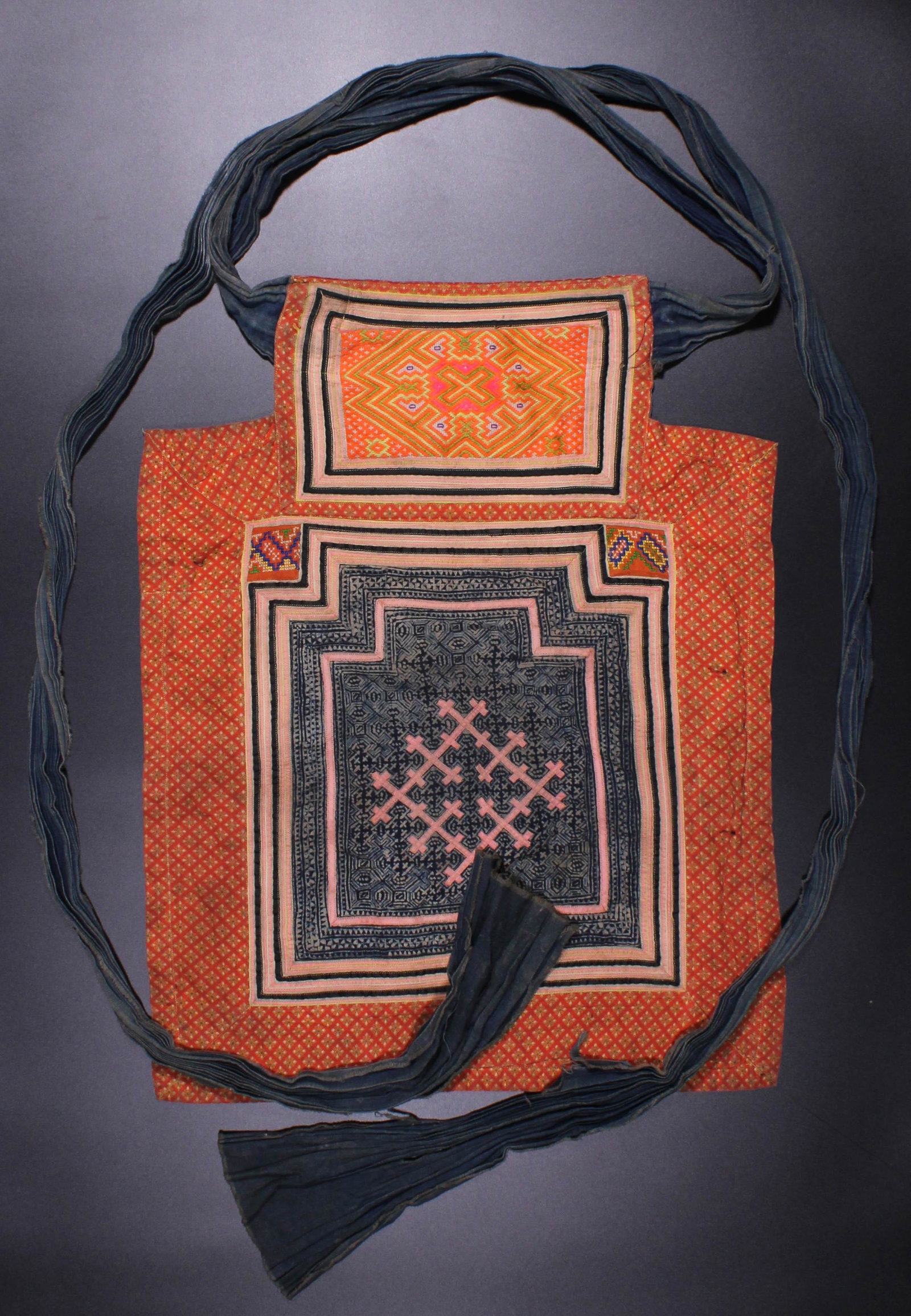 Thailand, Hill People, Meo Hmong Baby Carrier: Thailand, Hill People, Meo Hmong Baby Carrier. Size: approximately 25"T x 19.5"W