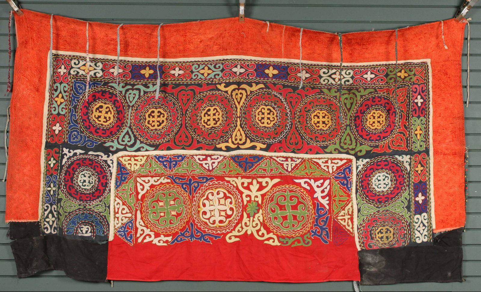 Kazak, Tush Kyiz, Suzani Door Hanging: Kazak, Tush Kyiz, Suzani Door Hanging. Size: 85" x 48.5"