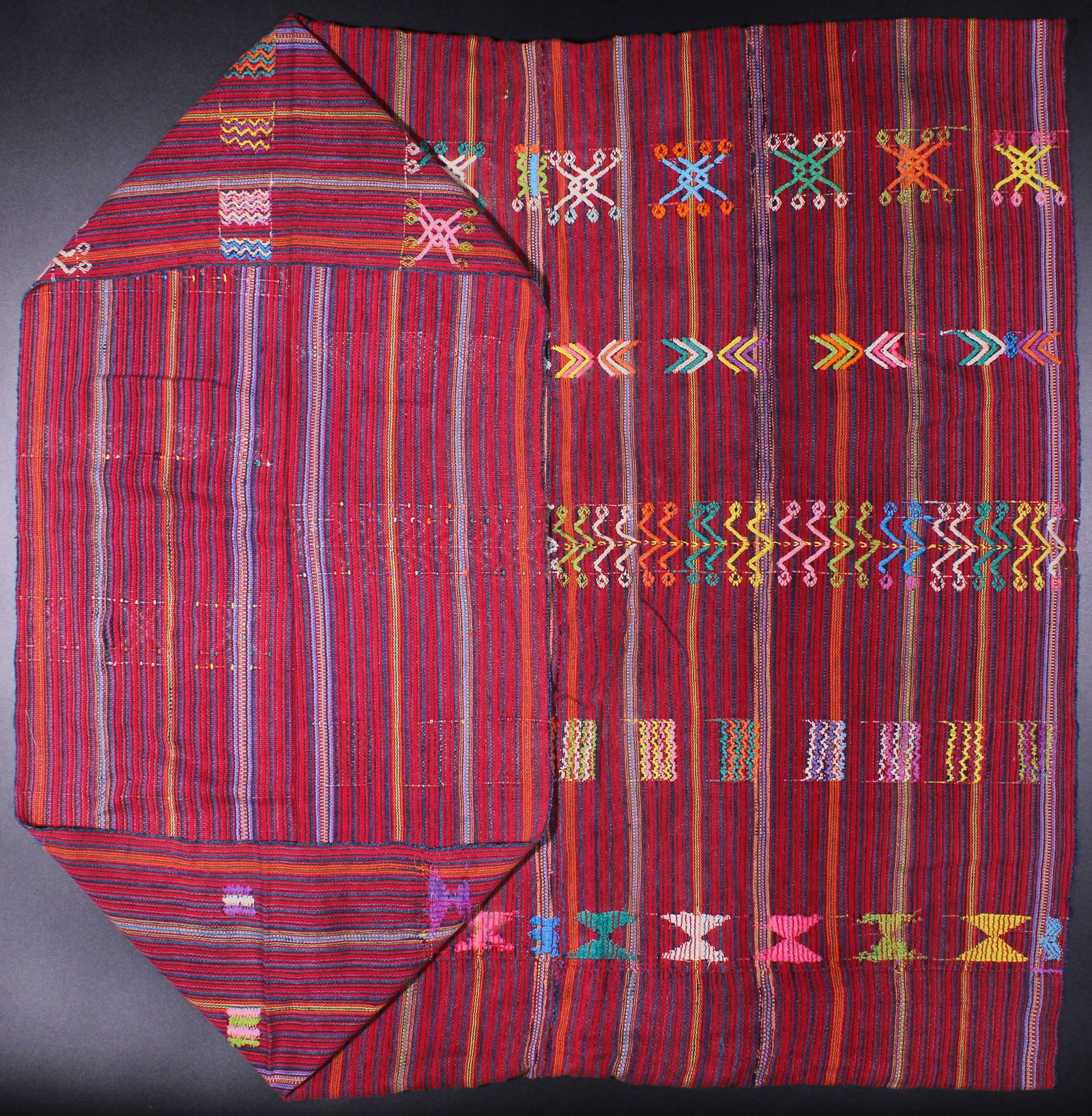 Guatemala, Colote Nango Textile Tube: Guatemala, Colote Nango Textile Tube. Size: approximately 32"L x 33"W