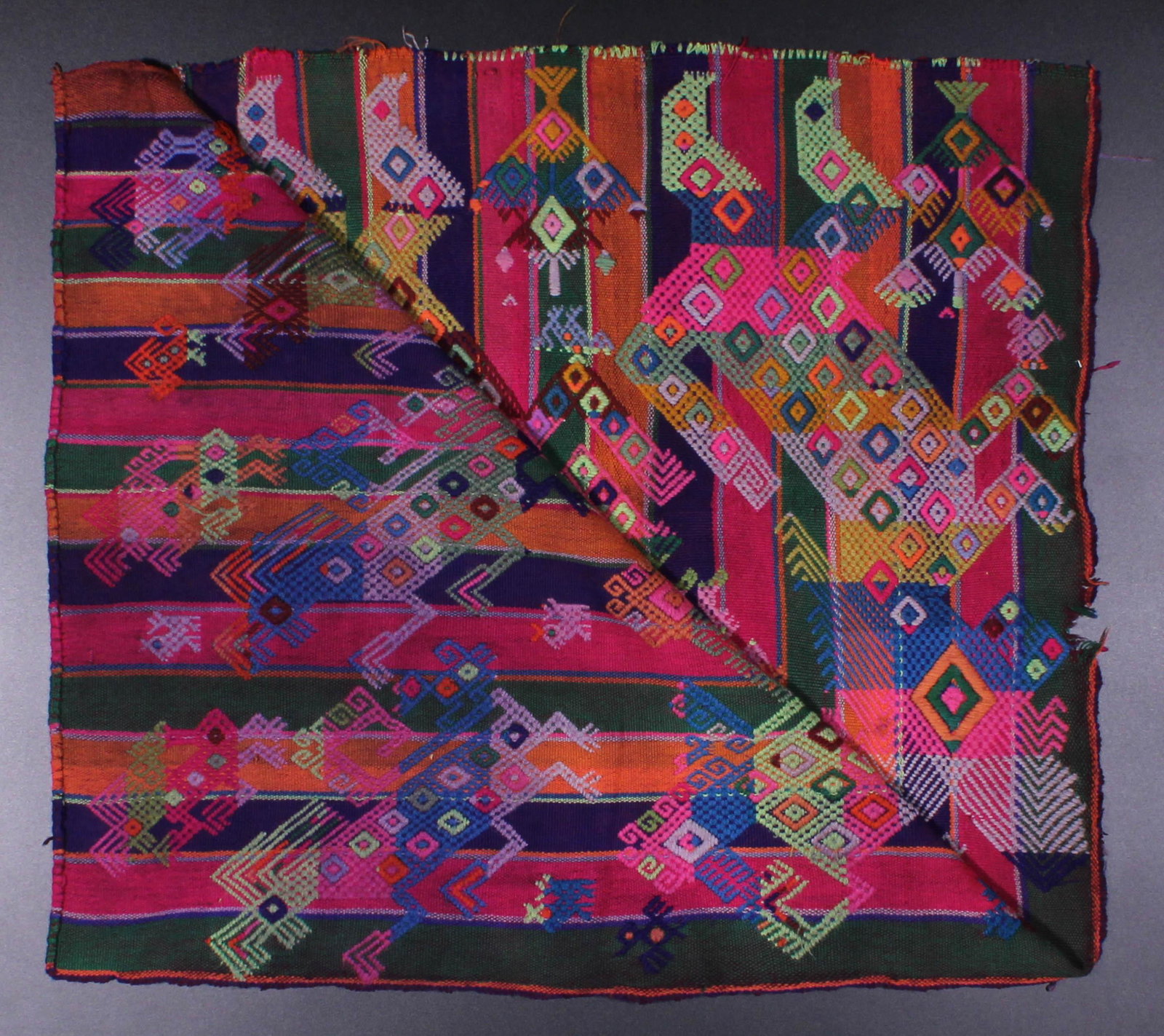 Guatemala, Nahuala, Artist Signed Textile Specimen: Guatemala, Nahuala, Artist Signed Textile Specimen. Size: approximately 40.5"L x 20"W