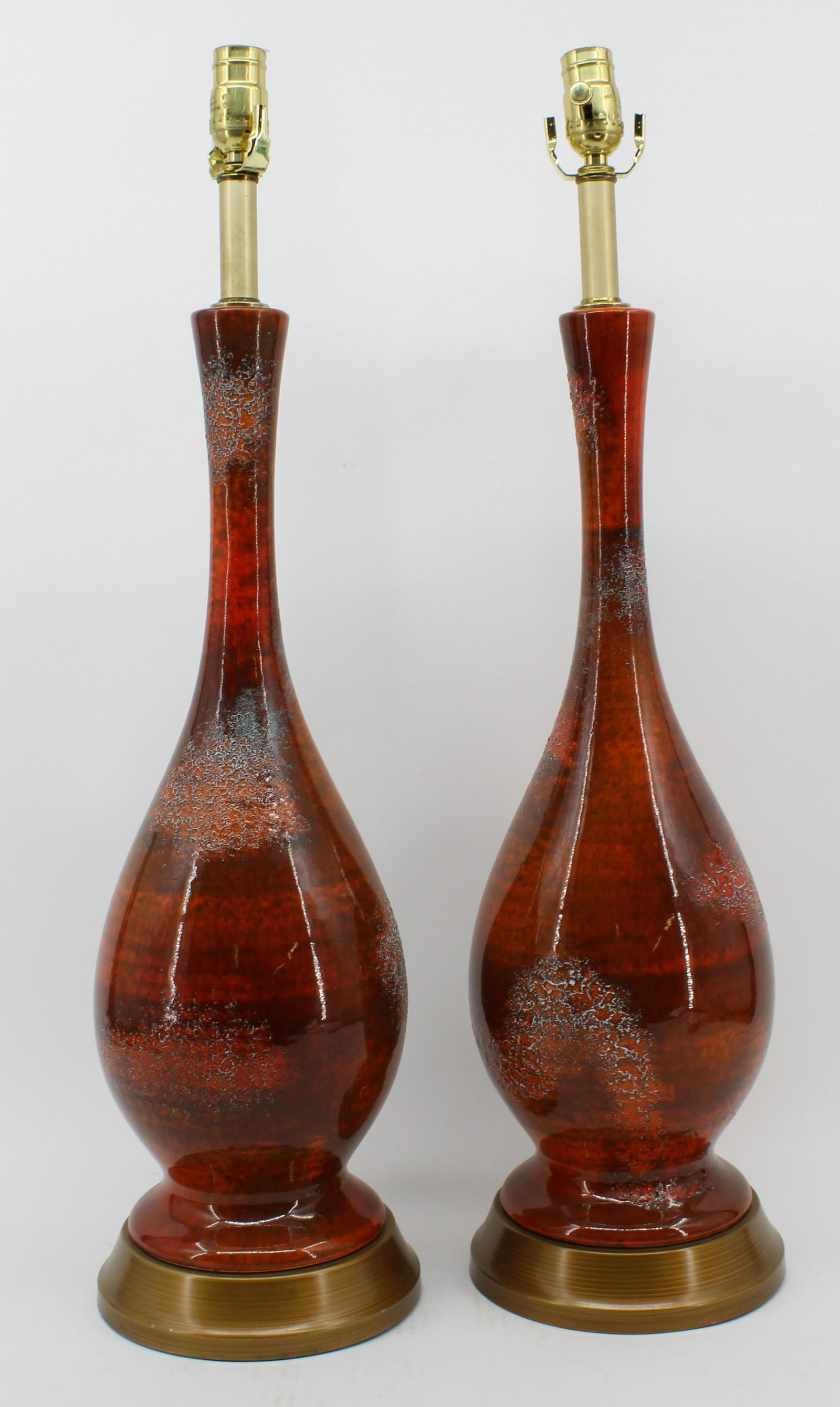 Pair MCM Bottle Form Ceramic Lamps (1 of 7)