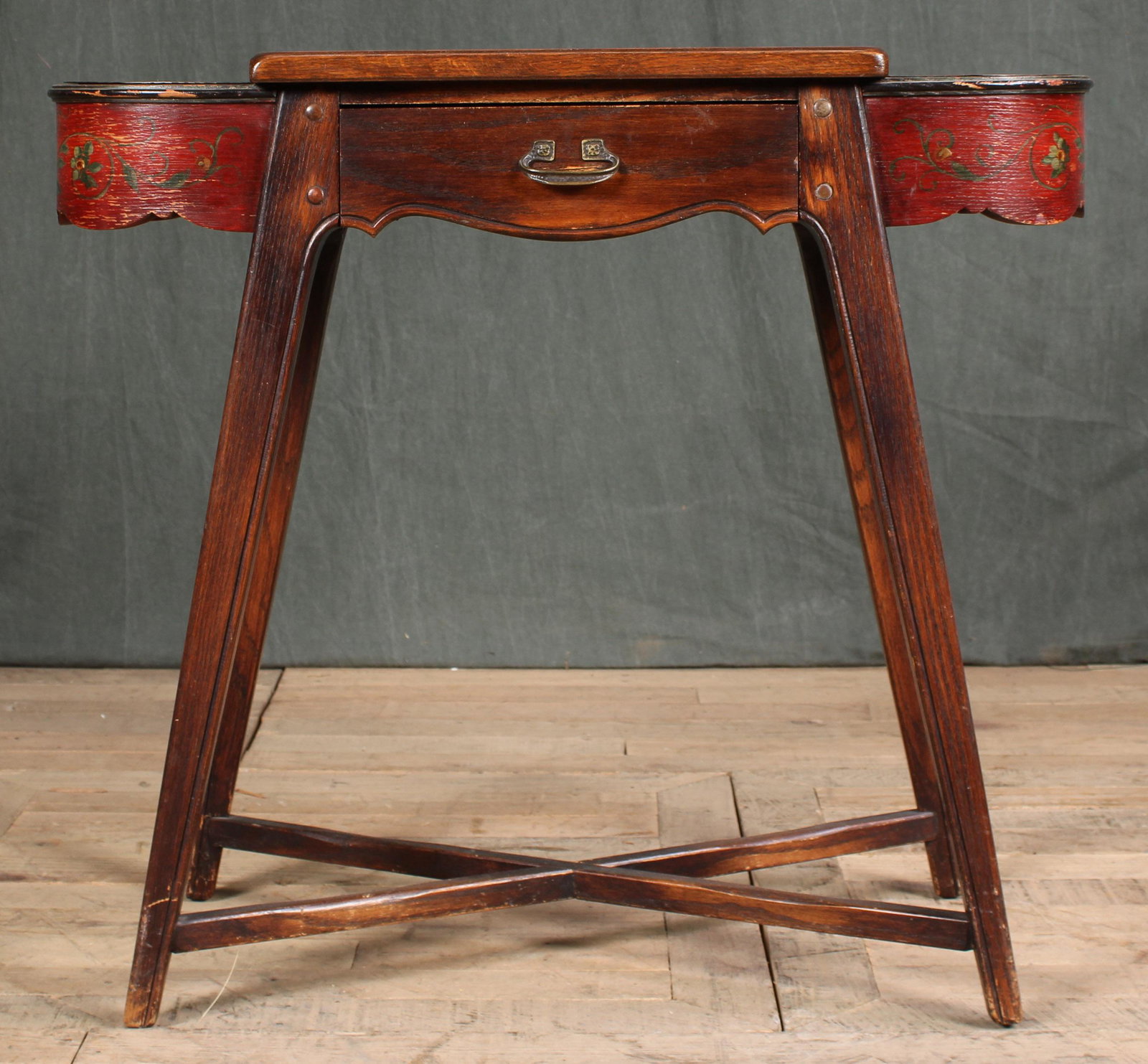 Provincial Style Plant Stand and Jardiniere: Provincial Style Plant Stand and Jardiniere. Size: 28"T x 31.5"L x 12"D