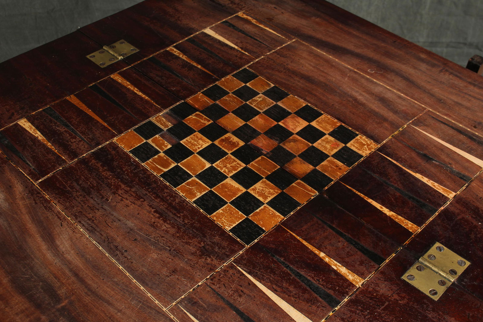 English Georgian Mahogany Triple Top Games Table (1 of 11)