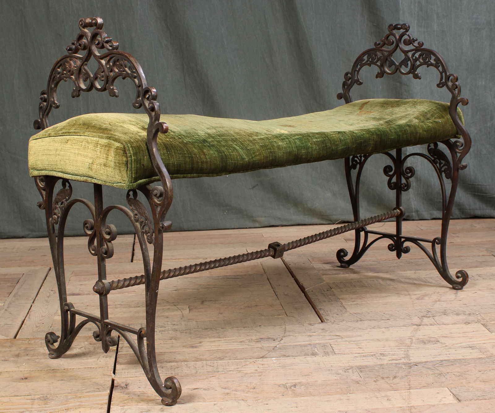 Oscar Bach Style Wrought Iron Bench (1 of 8)