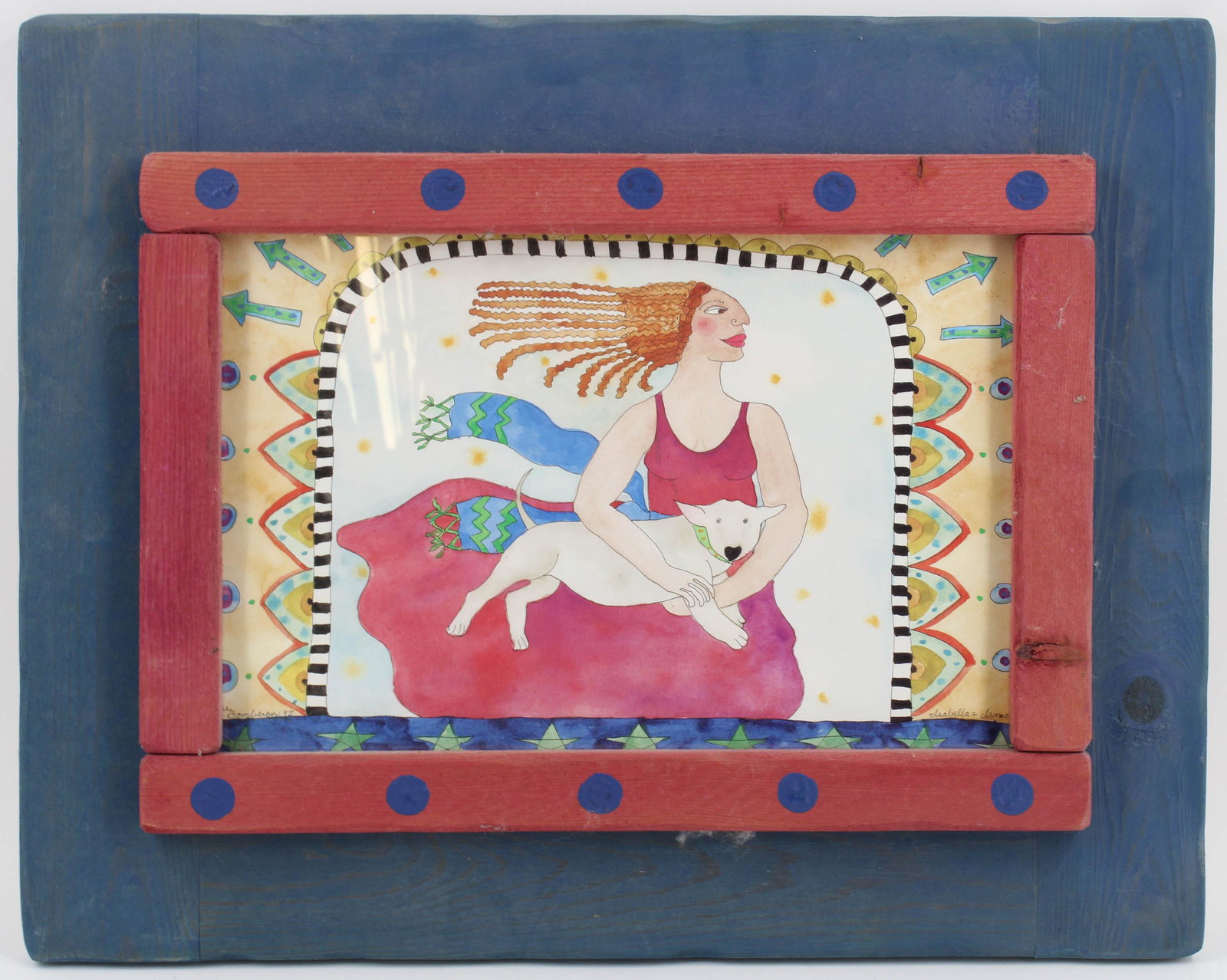 Judie Bomberger, Mixed Media Work, 1995: Judie Bomberger, Mixed Media Work, 1995. Size: 18"H x 22.5"W Sight 10"H x 15"W