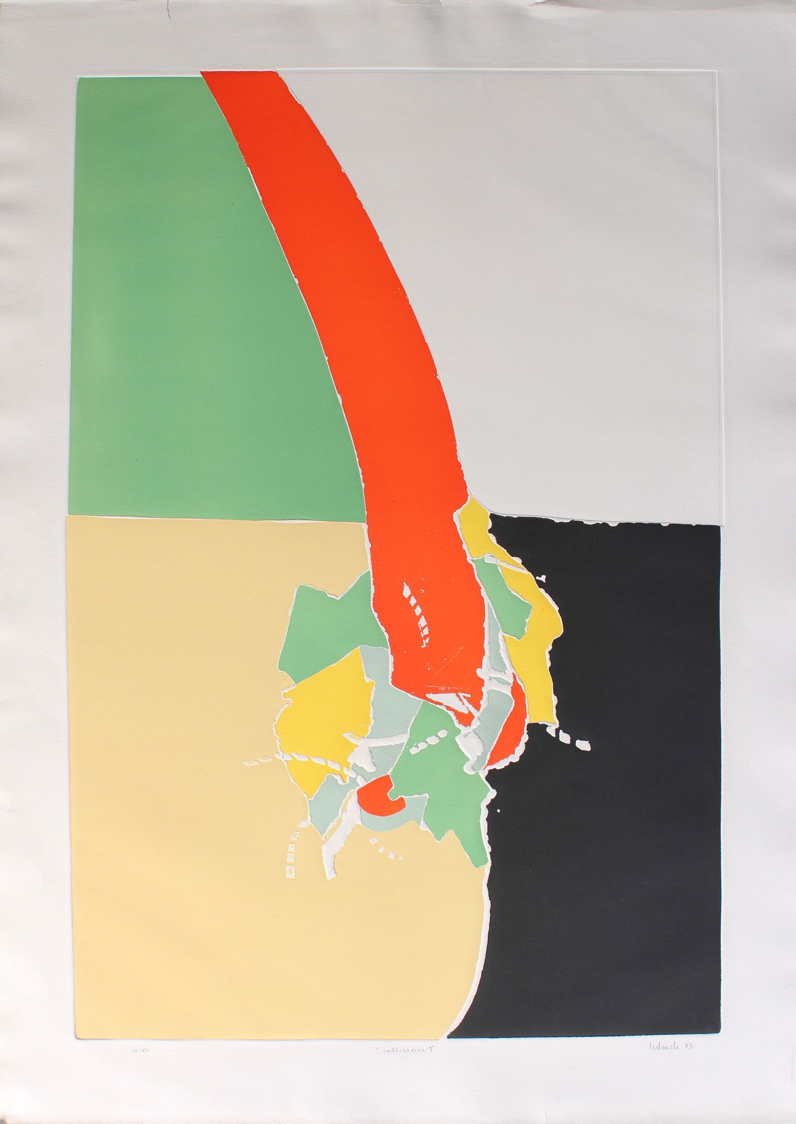 Vintage Abstract Modernism Print, Signed (1 of 3)