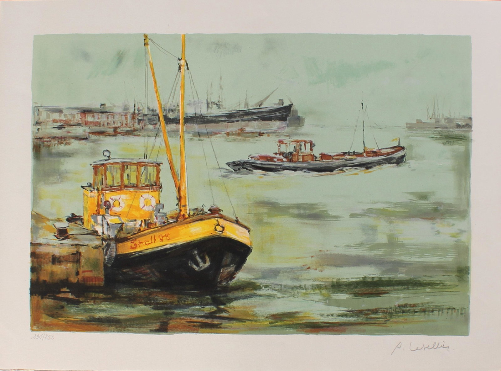 Vintage Lithograph, P Levellier: P. Levellier Size: 19.75"H X 25.5"W