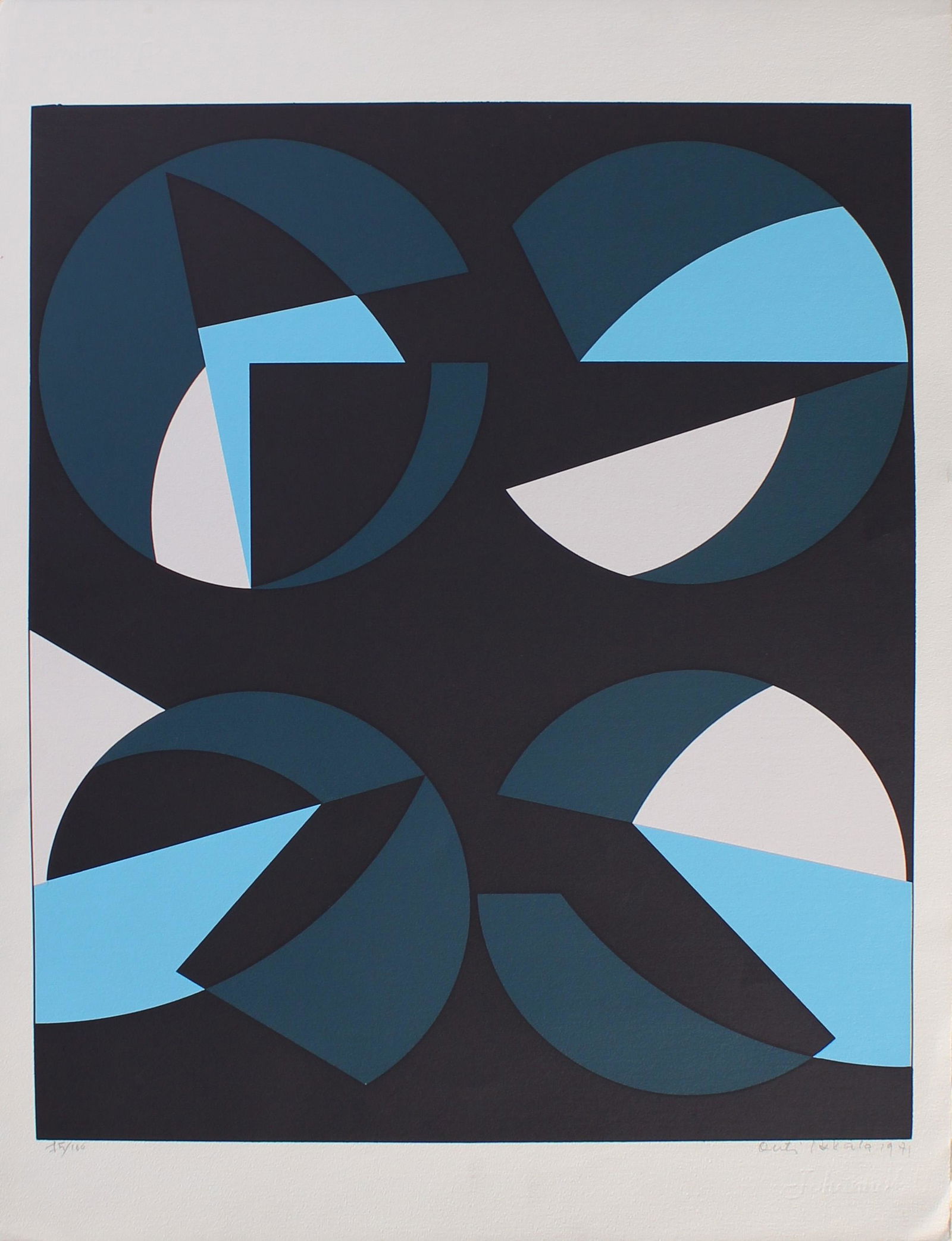 Vintage 1971 Outi Ikkala, Composition Print (1 of 3)