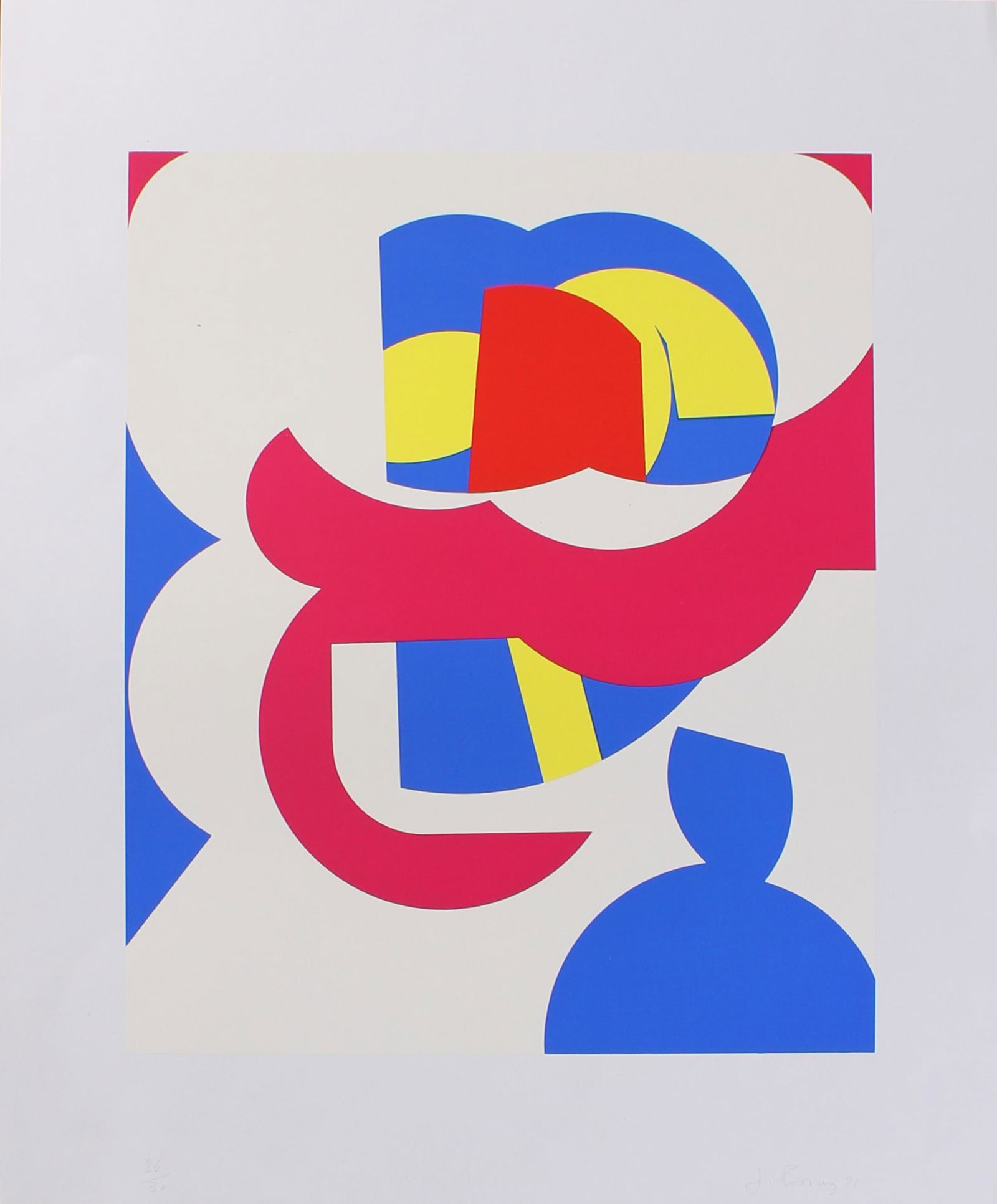 Vintage 1971 John Rooney Op Art Composition Print (1 of 3)