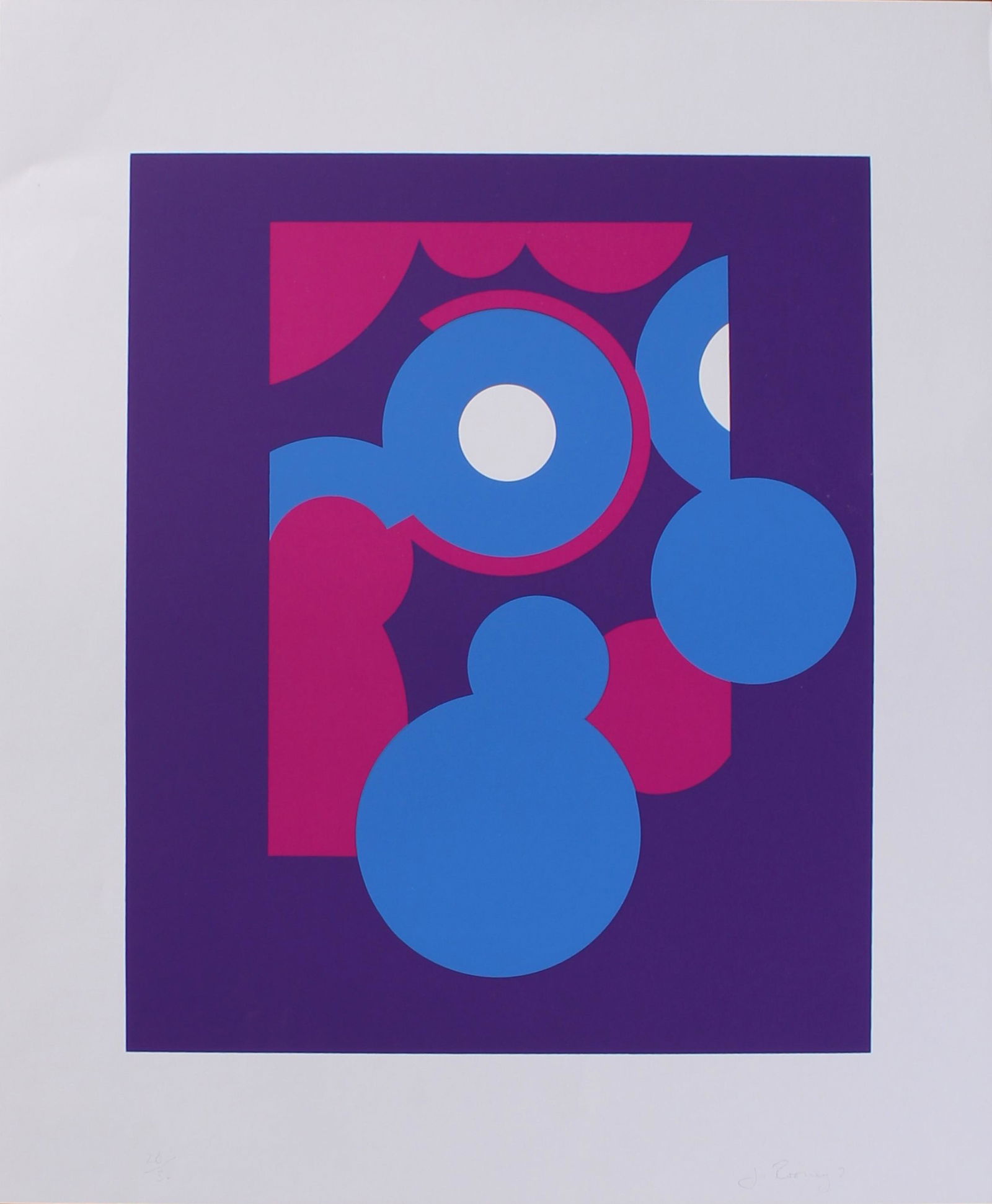 Vintage 1971 John Rooney Op Art Composition Print (1 of 3)