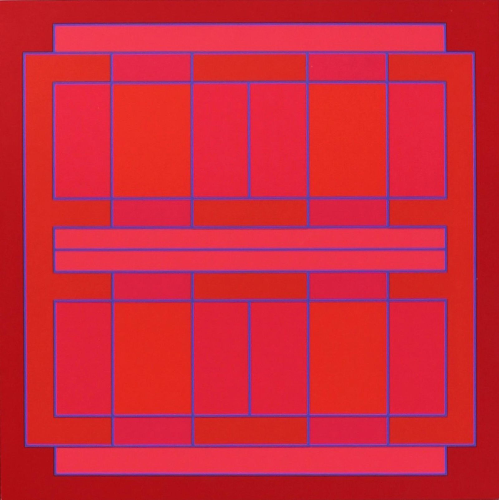 Vintage Op Art Print, Signed: Vintage Op Art Print Signed Stout? Size: 11.75"H X 11.75"W