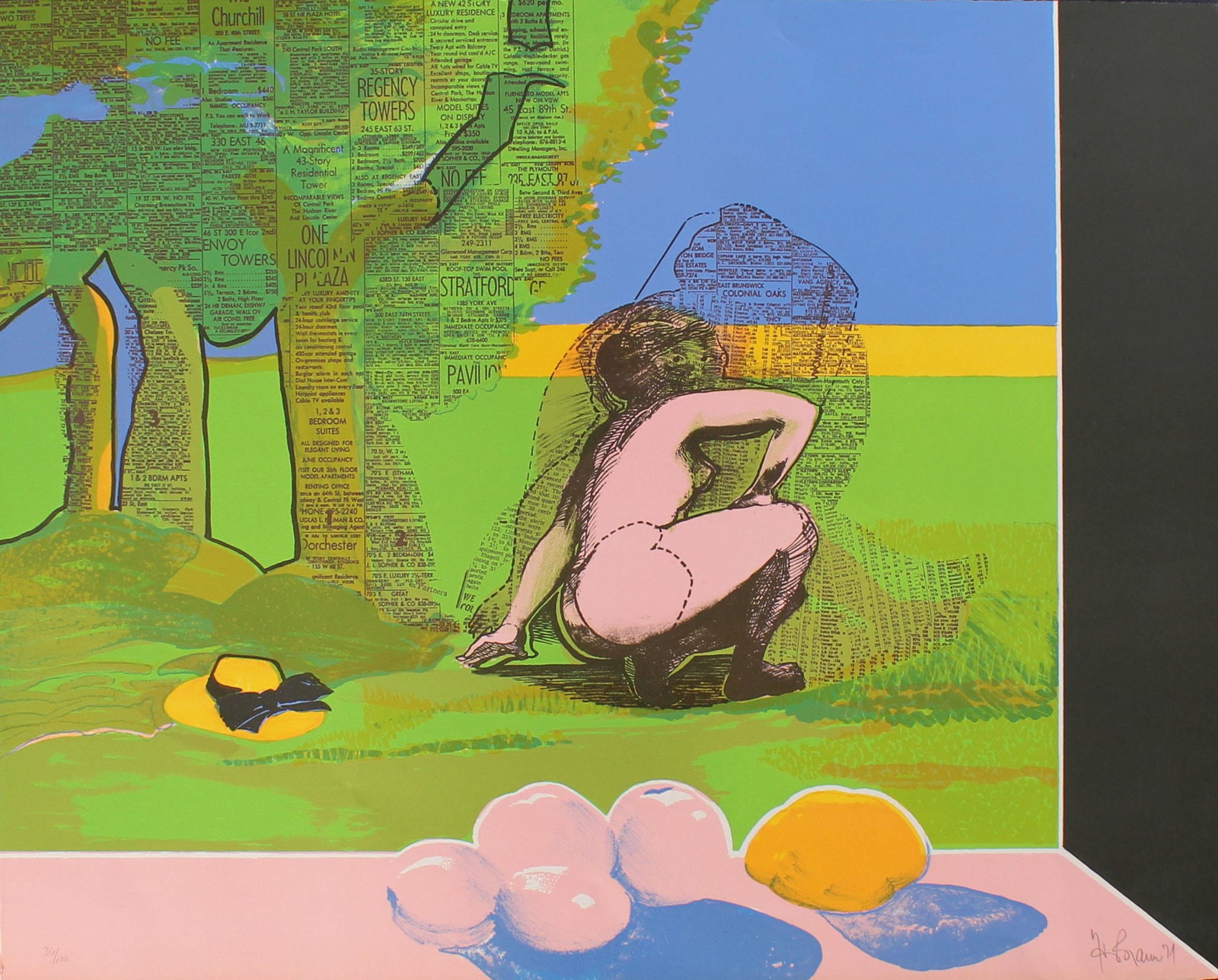Vintage Pop Art Signed, H. Braun: Vintage Pop Art Signed, H. Braun Size: 20.5"H X 25.5"W