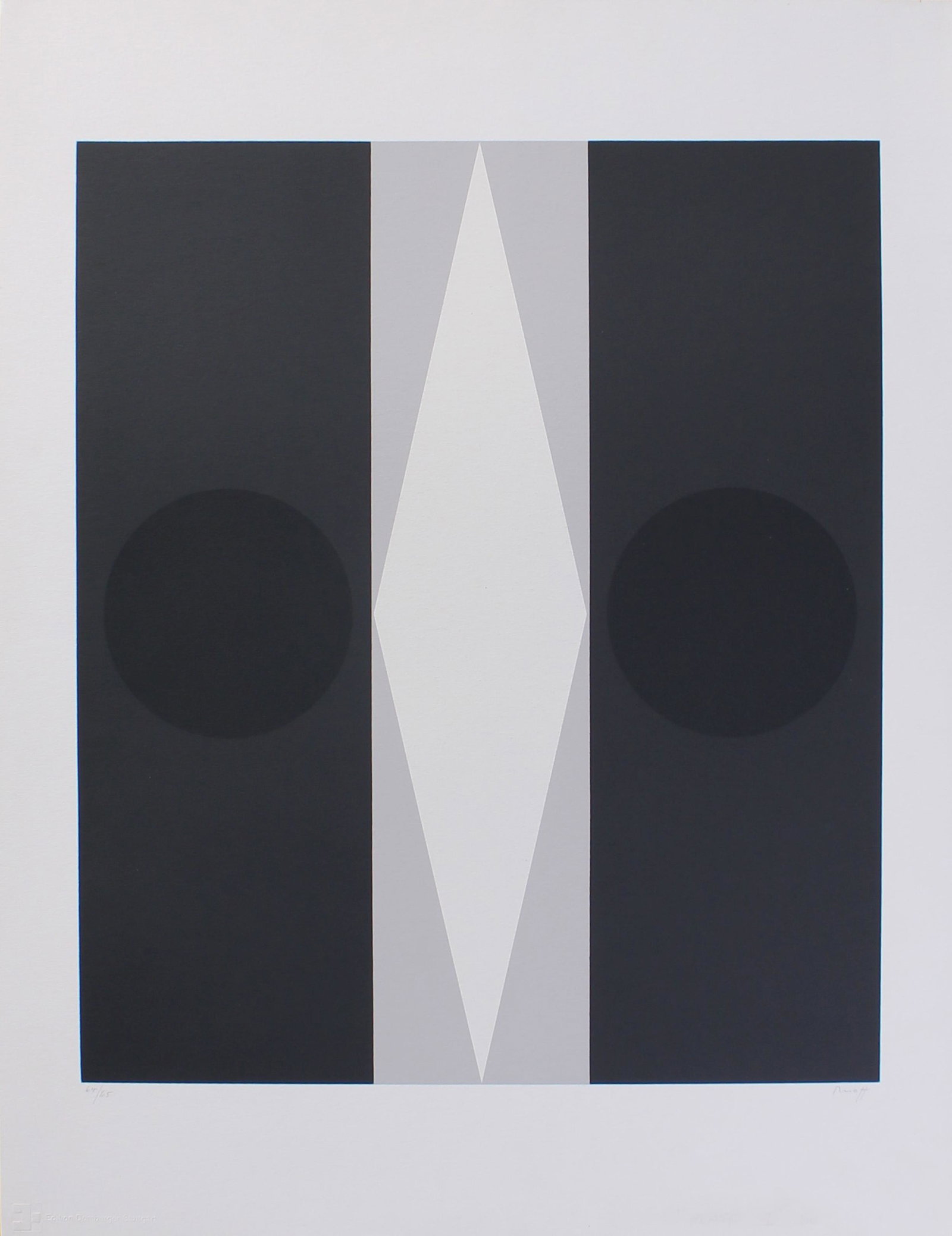 Vintage Limited Edition Fritz Ruoff Op Art Print: Fritz Ruoff Size: 25.5"H X 19.75"W