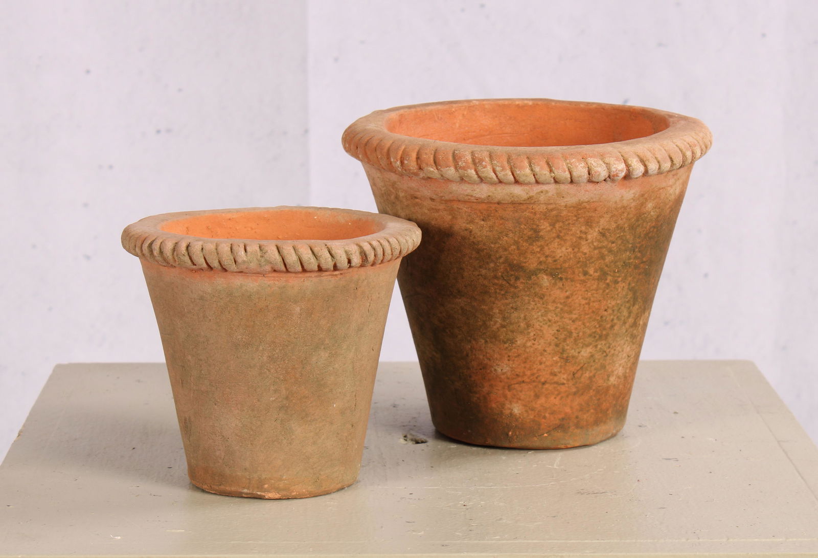 Group of Gadrooned Edge Terracotta Pots (1 of 4)