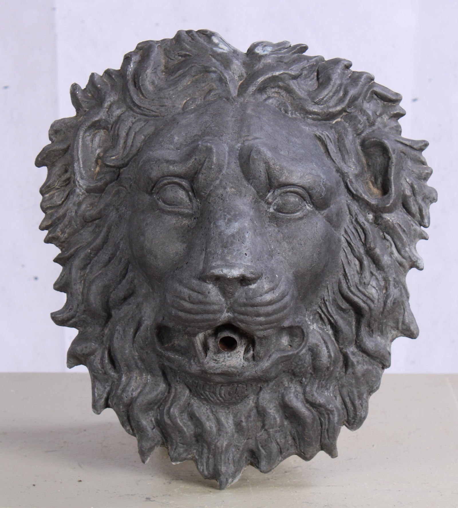 Figural Lead, Lion Mask Garden Fountain Spout (1 of 5)