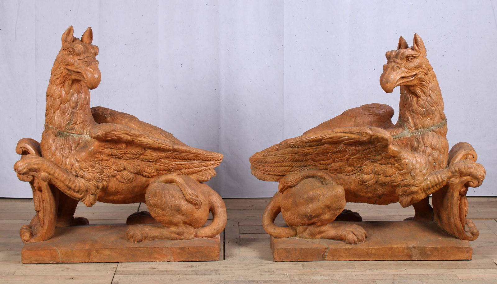 Pair of Architectural Terracotta Winged Griffins (1 of 13)
