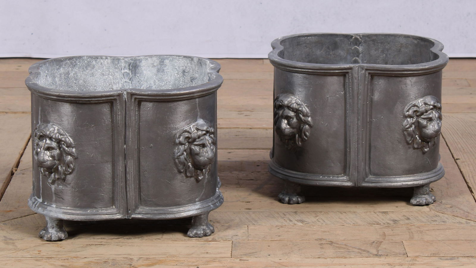 Pair of English Lead Claw Footed Planters (1 of 7)
