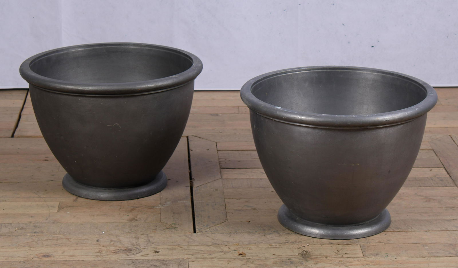 Pair English Lead, Egg Cup Form Garden Planters (1 of 5)