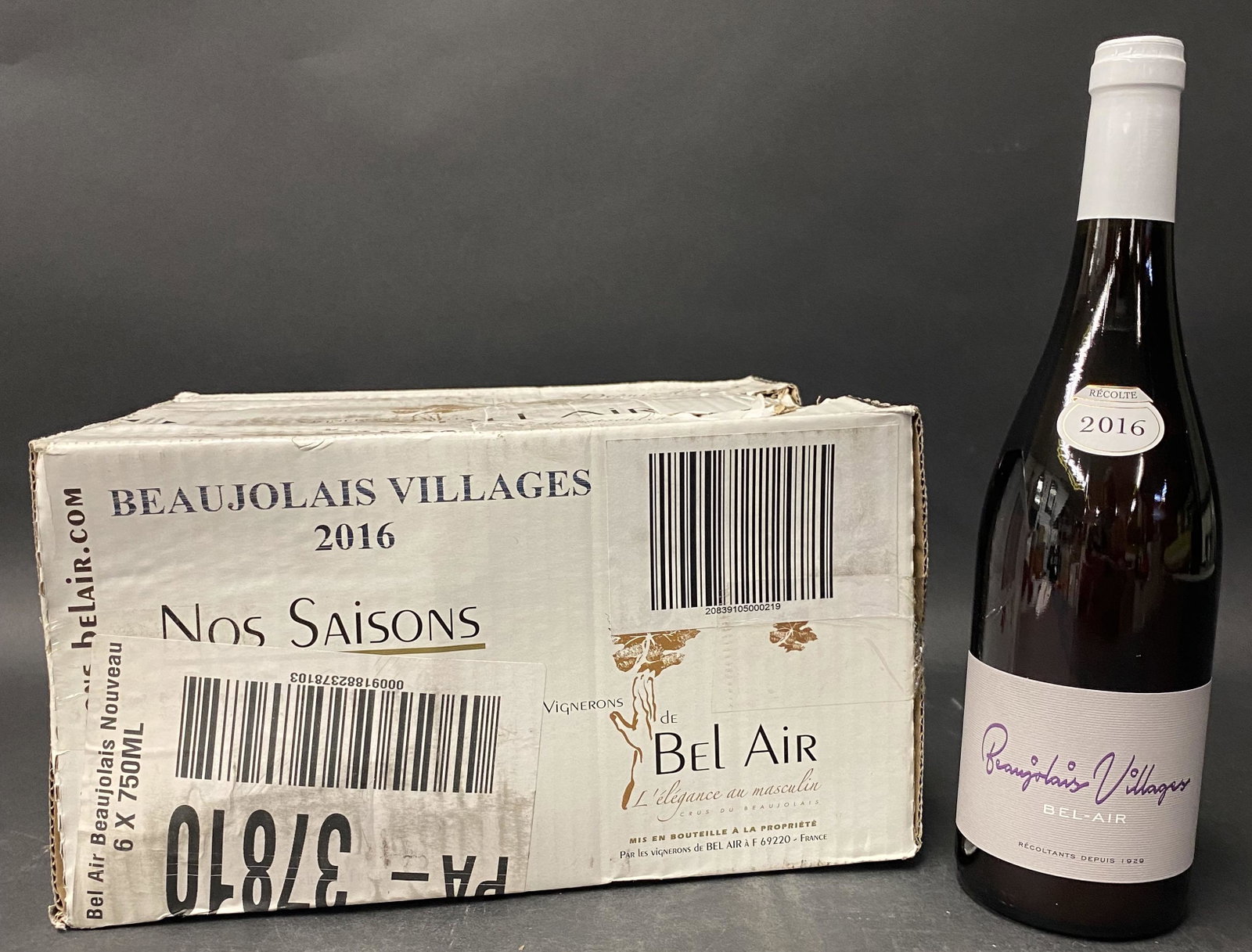 Beaujolais Villages, Bel Air, French Red: Beaujolais Villages, 2016, Nos Saison, Vignerons Bel Air, Beaujolais French red, 6 @ 750 ml