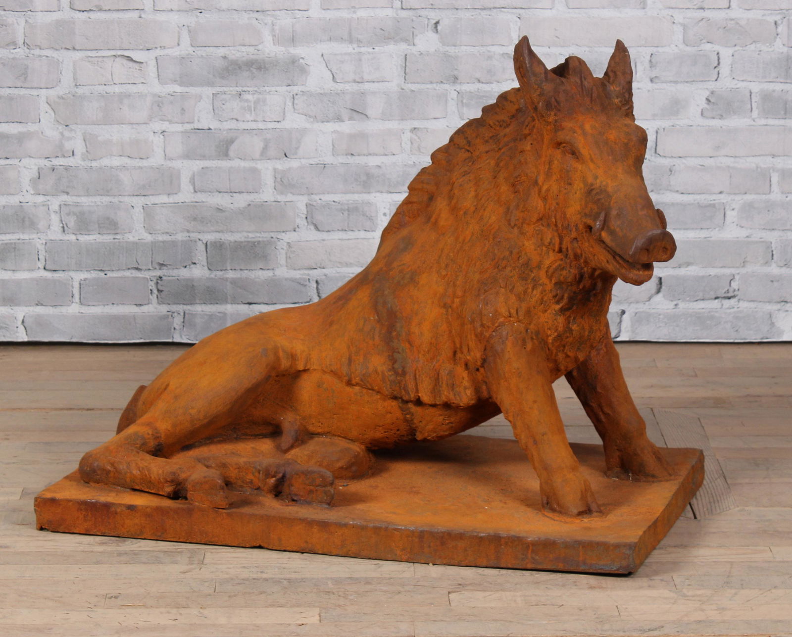 Cast Iron Recumbent Boar, Garden Decor (1 of 6)