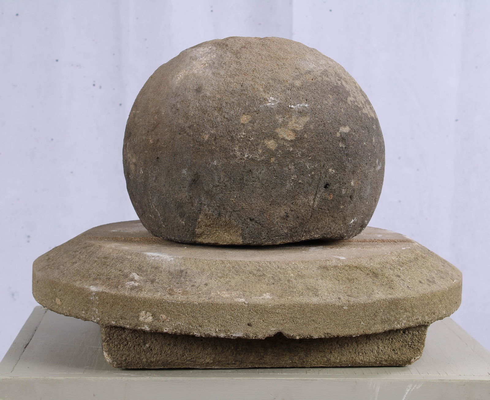 Spherical Limestone Fountain Head (1 of 4)