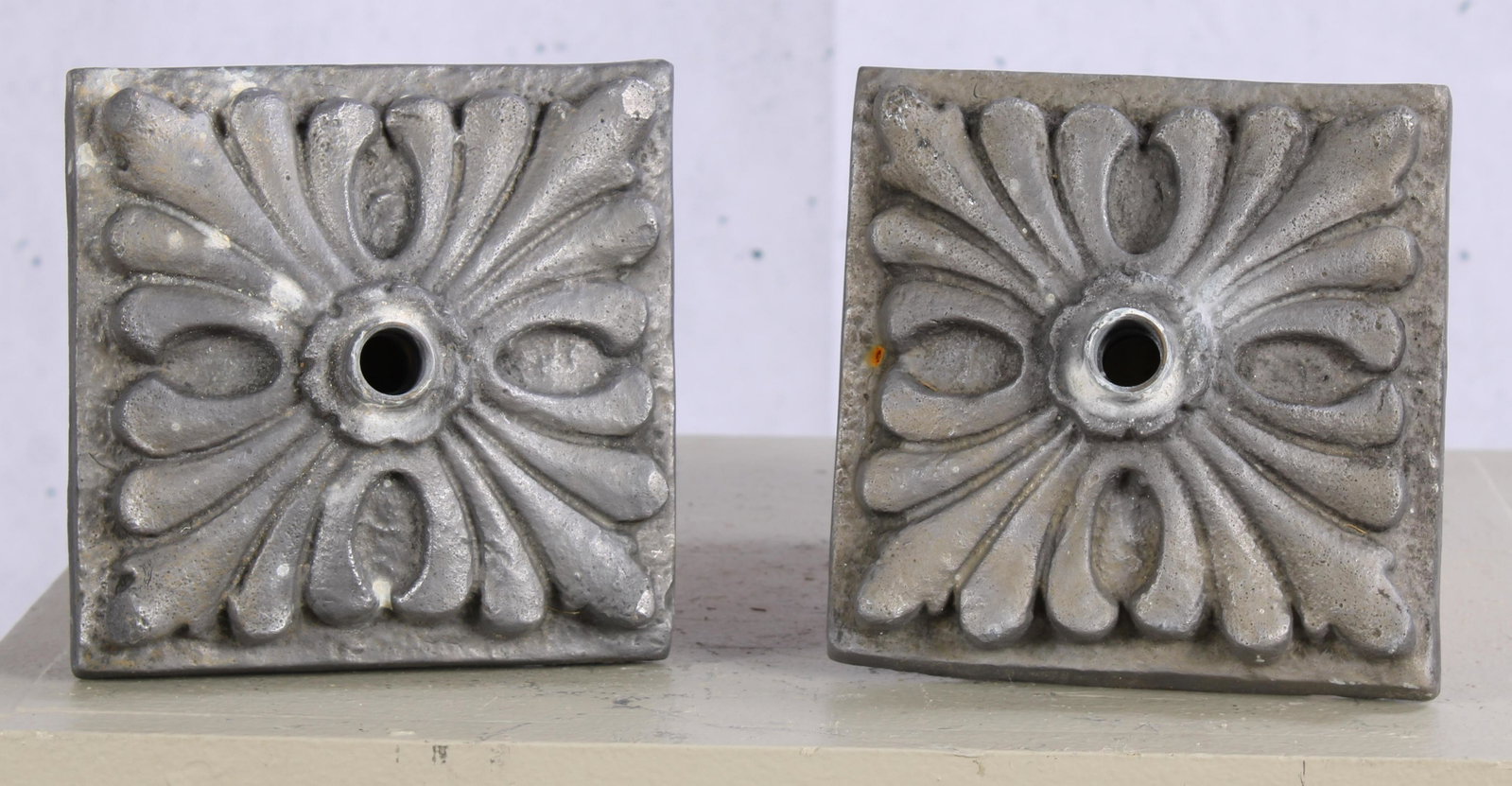 Pair of Acanthus Fountain Spouts: Pair of Acanthus Fountain Spouts. Size: Size: 6"h x 6"W