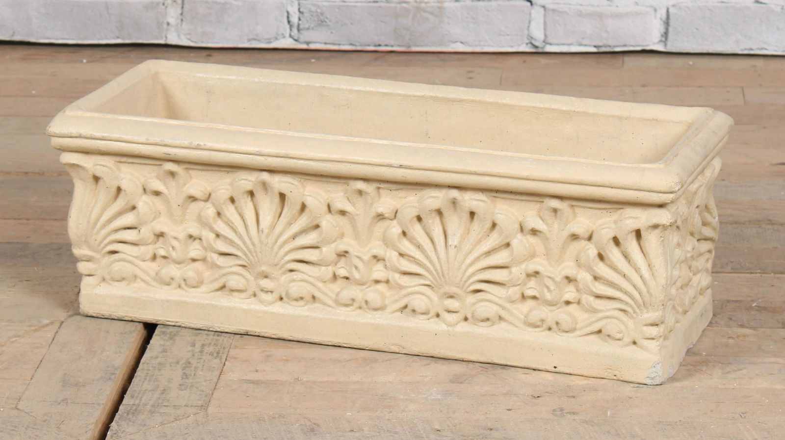 Cast Stone Shell Motif Trough Planter (1 of 4)