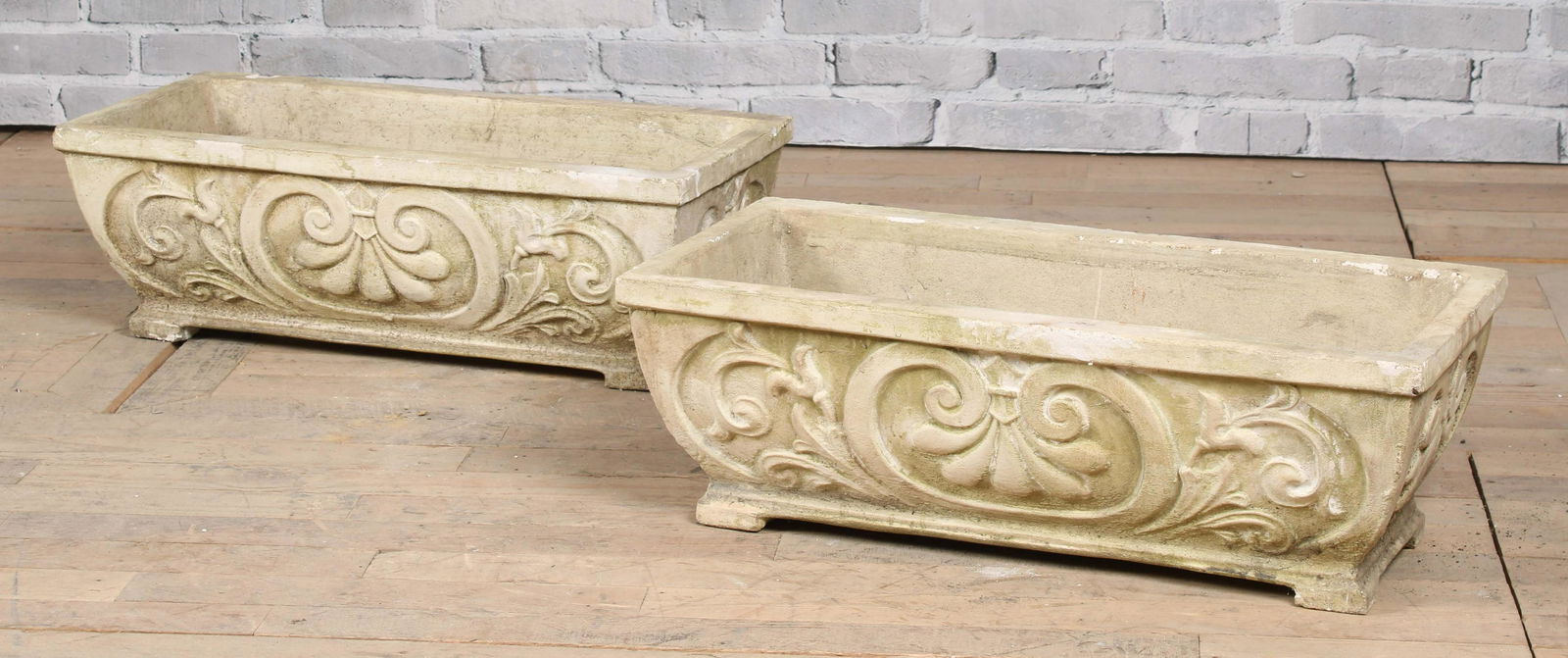 Pair Cast Stone Planters (1 of 6)