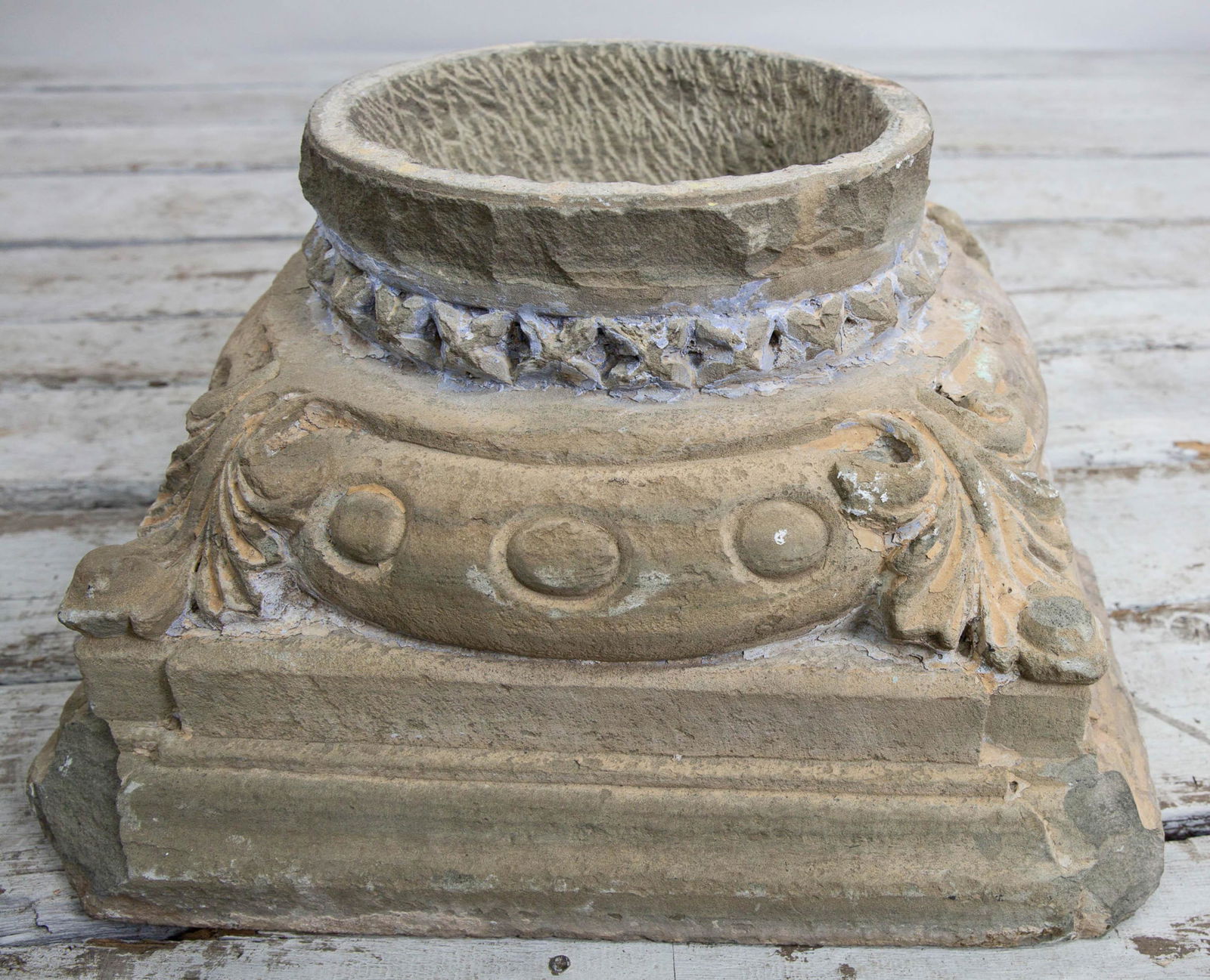 Anglo-Indian Carved Stone Capital Form Planter (1 of 5)