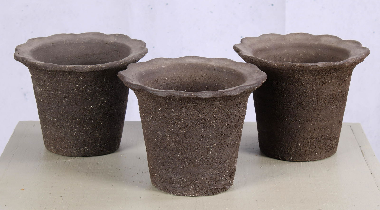 3 Quarry Stone Garden Flower Pots (1 of 4)
