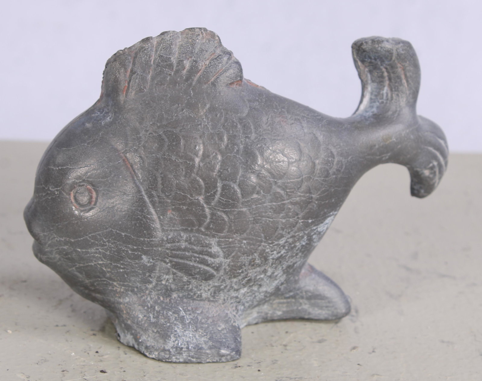 English Lead Fish, Garden Whimsy: English Lead Fish, Garden Whimsy. Measured: H 4" x W 3" x D 6"